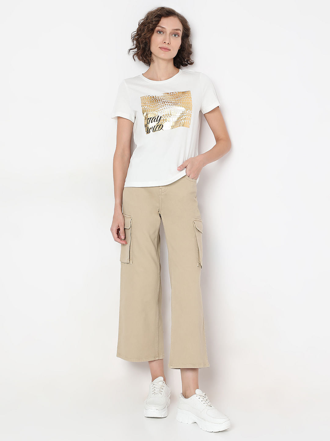 White Foil Print Organic Cotton T-Shirt