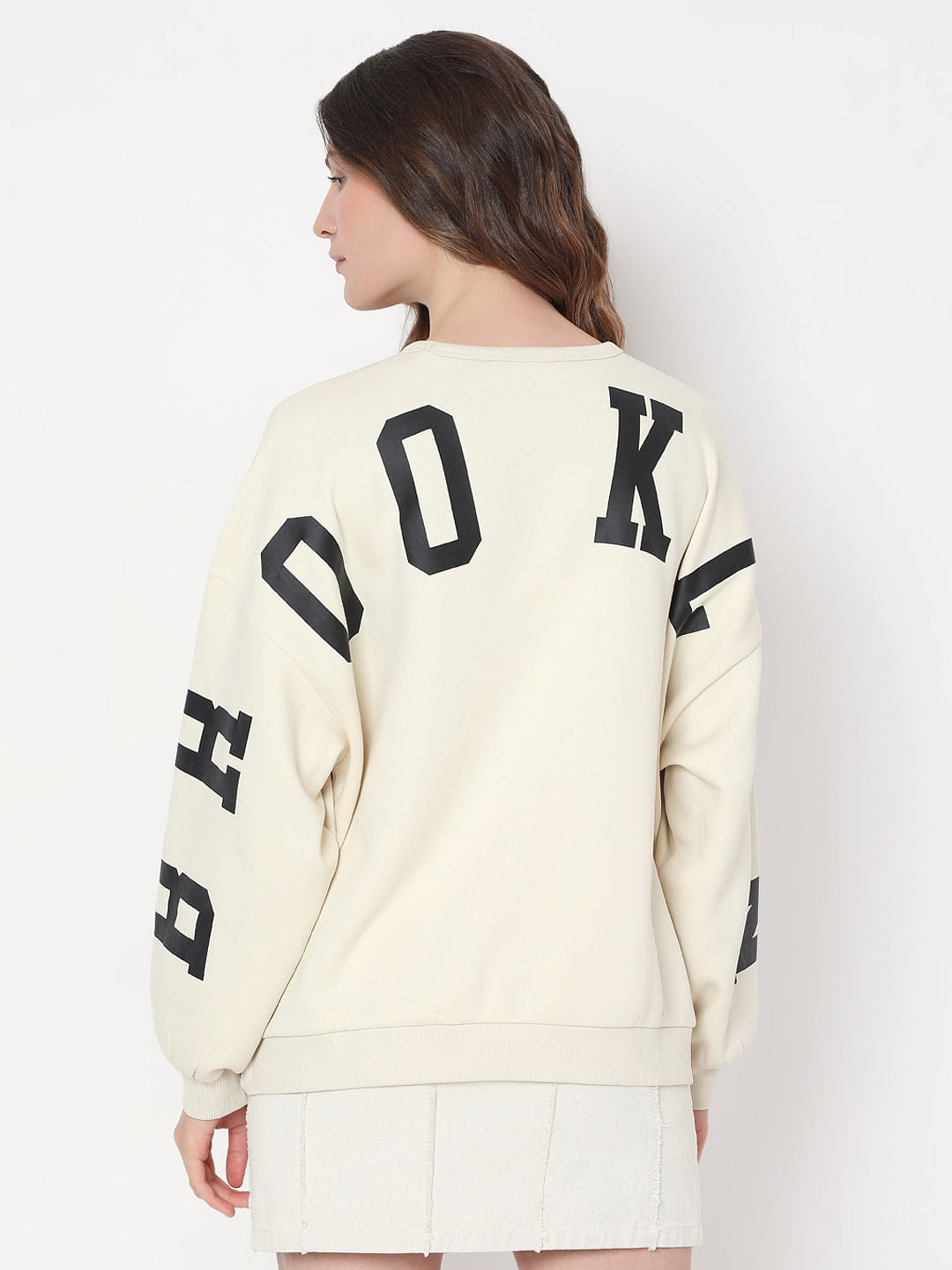 Off White Oversized Printed Sweatshirt