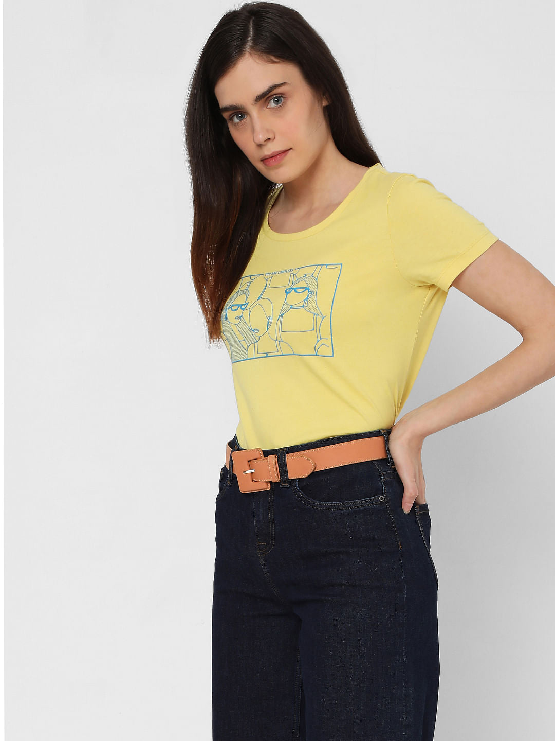Yellow Graphic Print T-Shirt