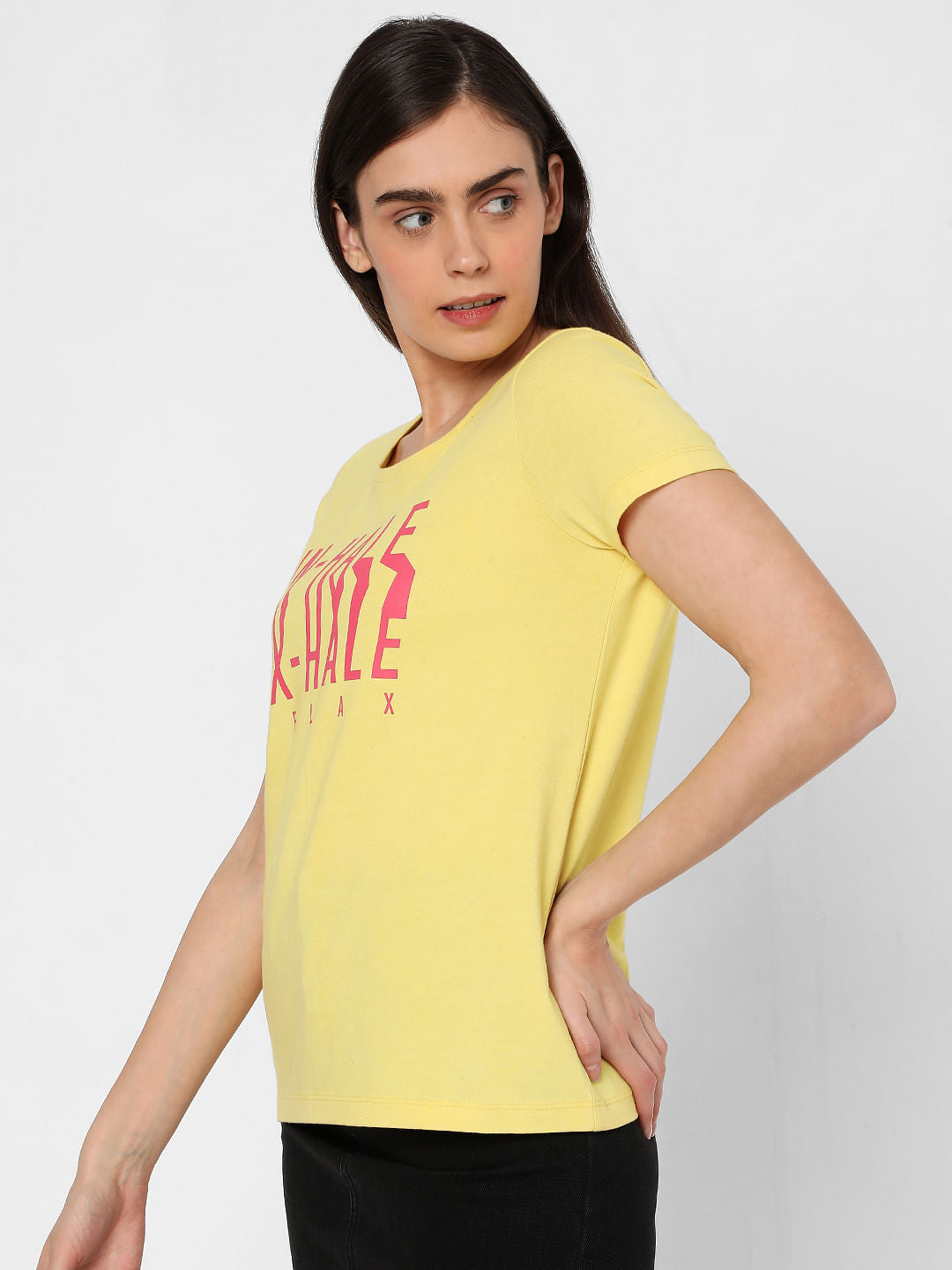 Yellow Typographic Print T-Shirt