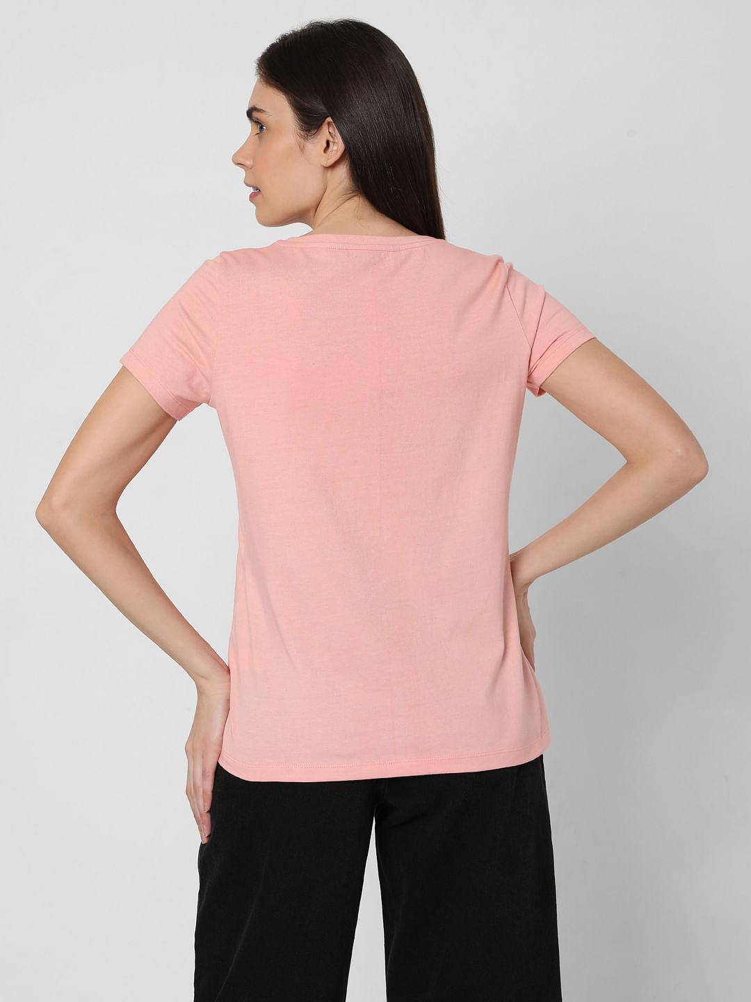 Pink Text Print T-Shirt