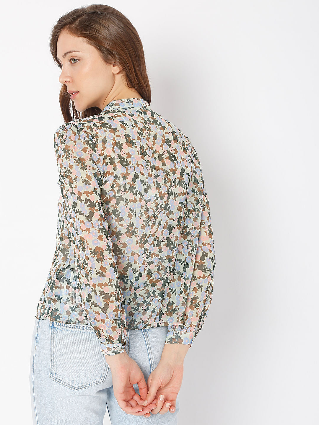 Green Floral Print Shirt