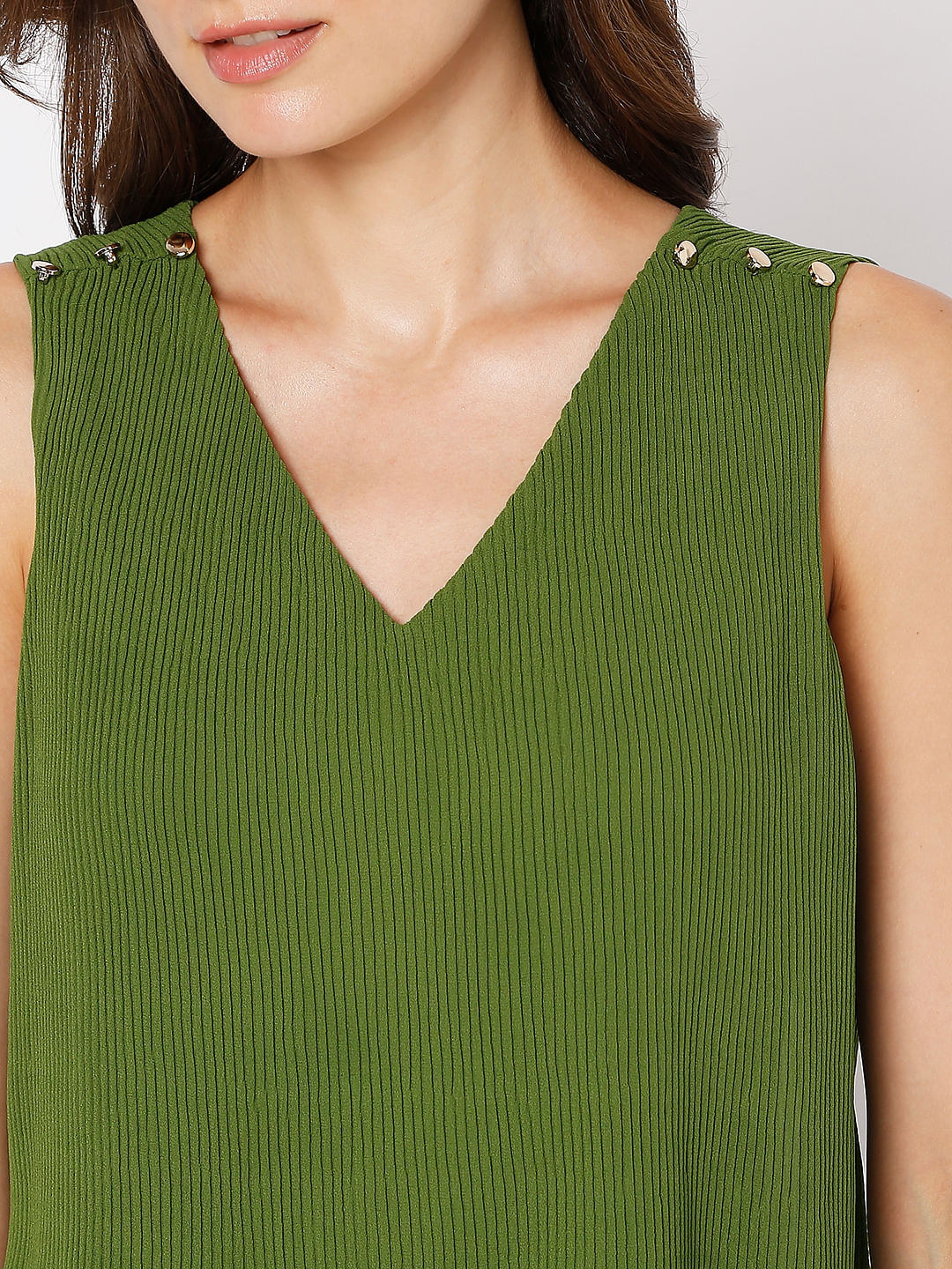 Green Pleated Jumpsuit