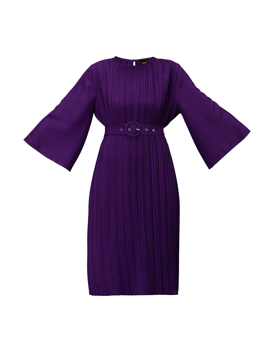 Marquee Purple Plisse Midi Dress