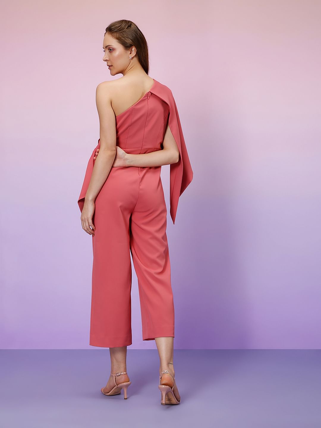 Marquee Pink One Shoulder Jumpsuit