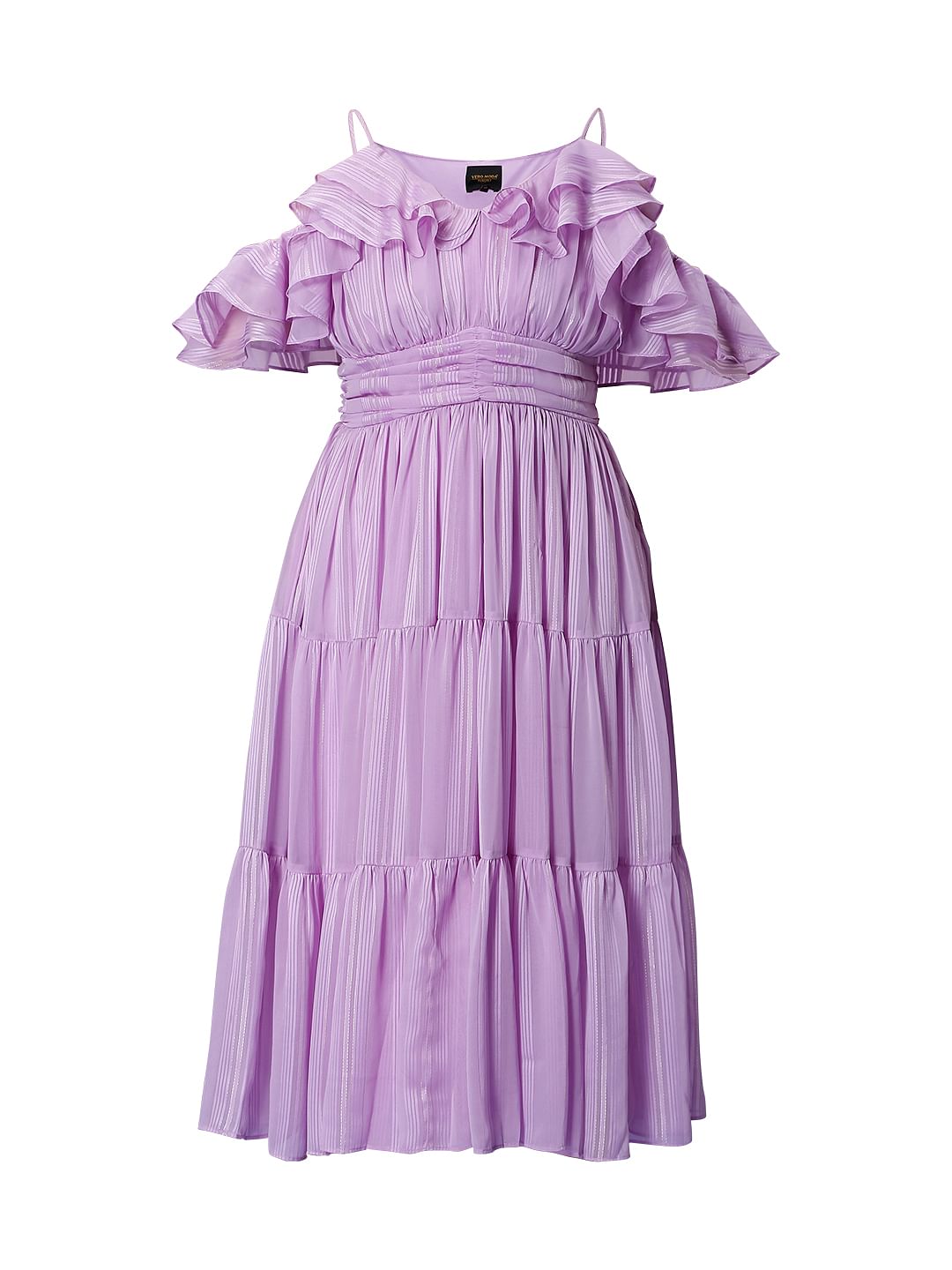 Marquee Lilac Cold-Shoulder Midi Dress