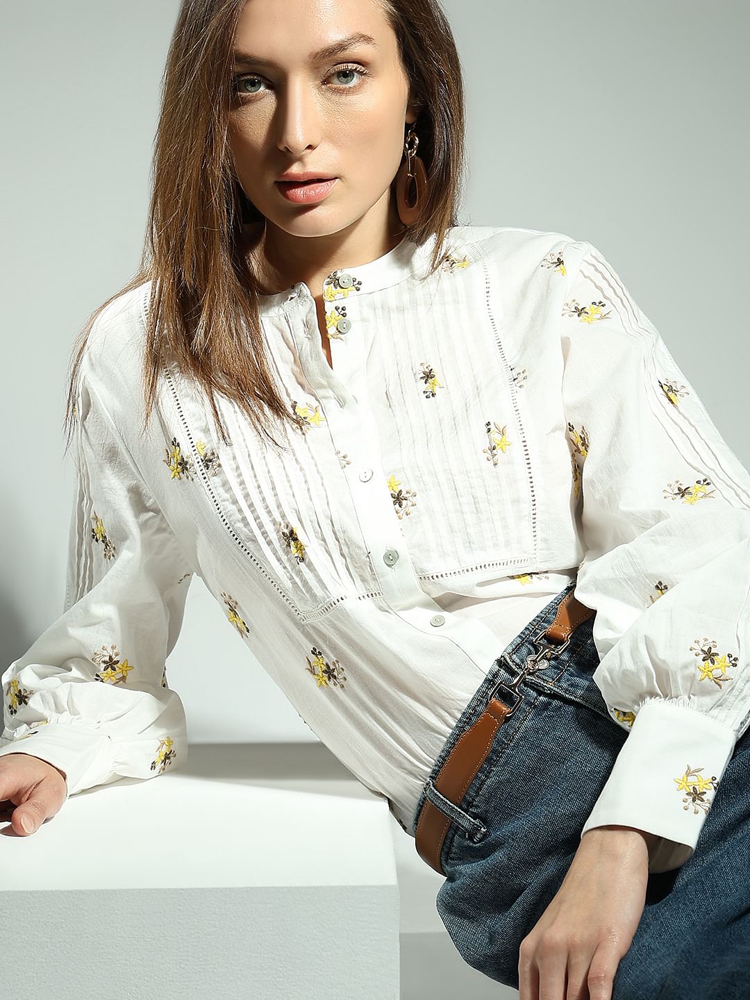 White Embroidered Top