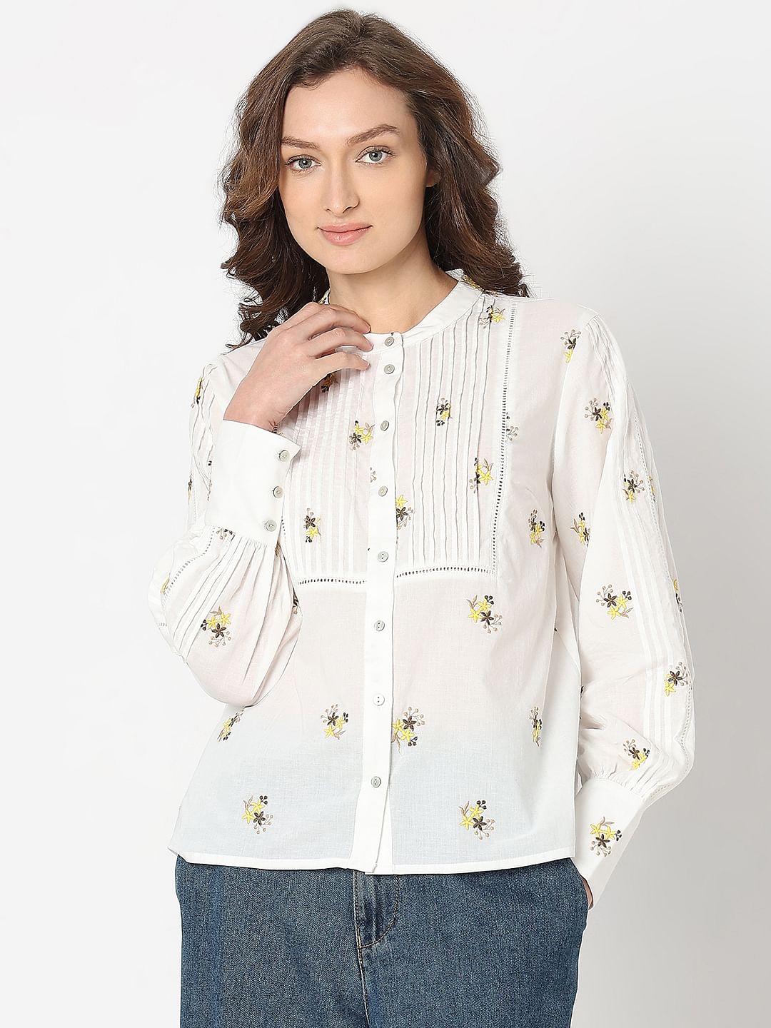 White Embroidered Top