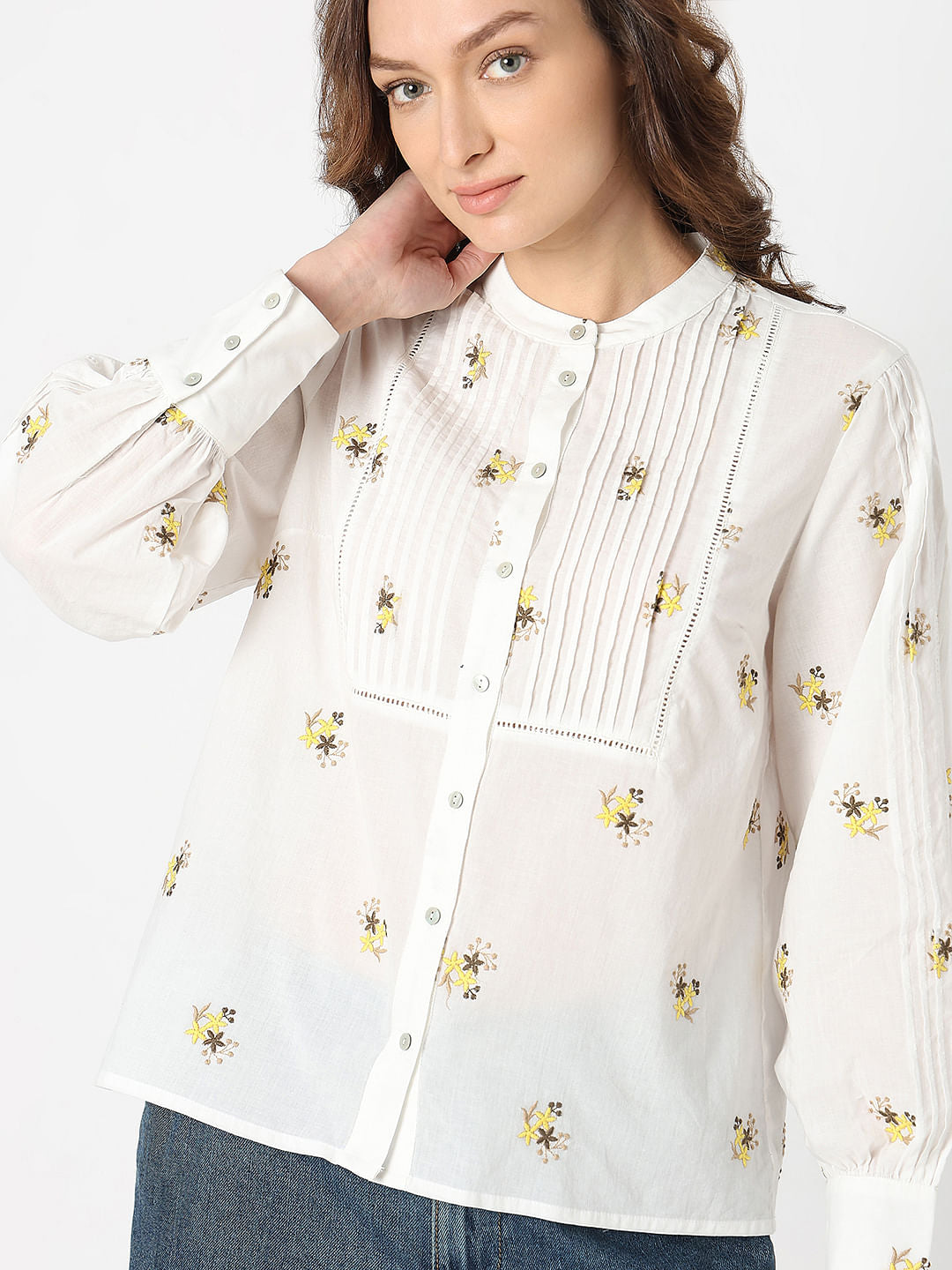 White Embroidered Top