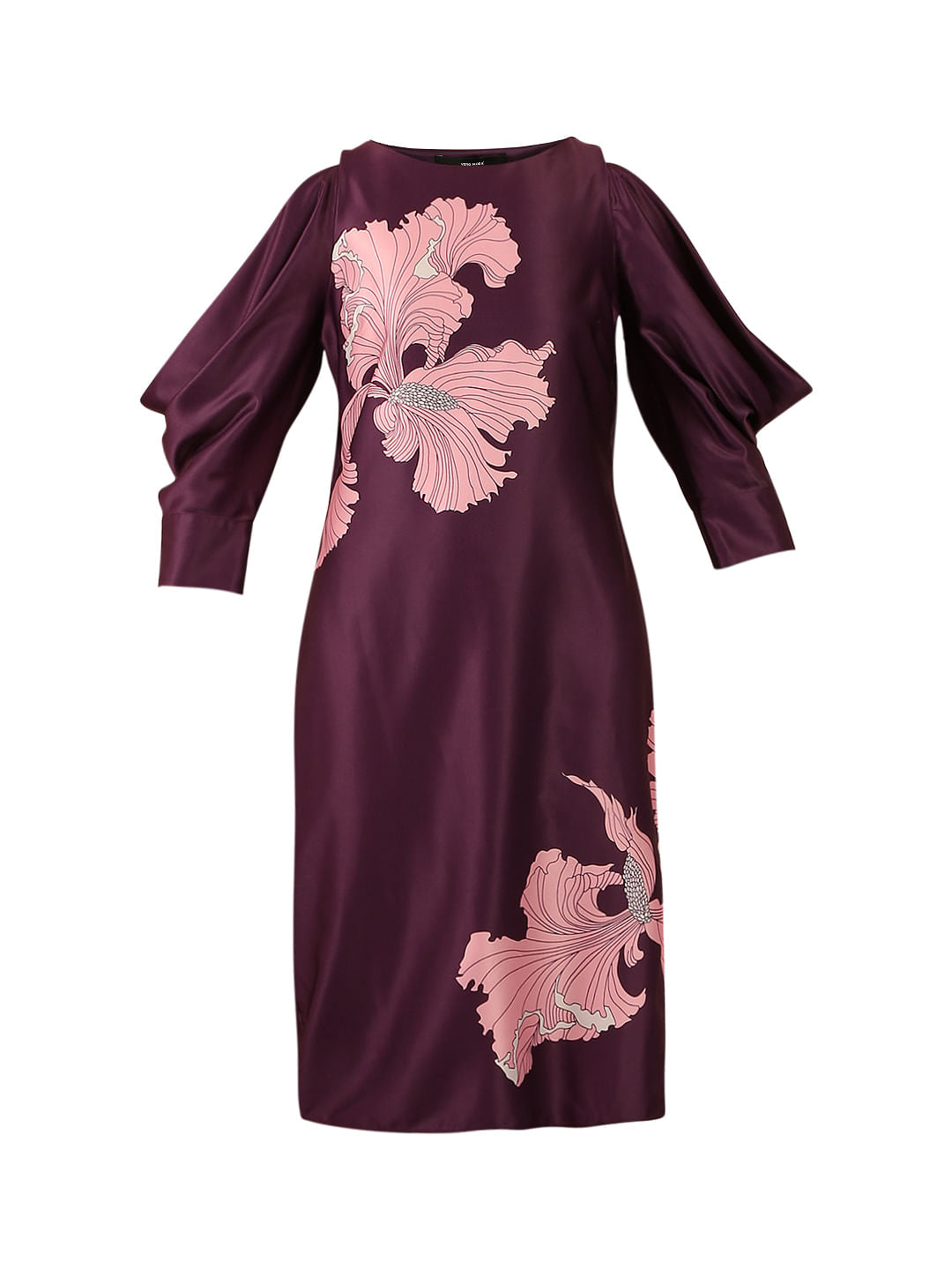 Marquee Dark Purple Satin Midi Dress