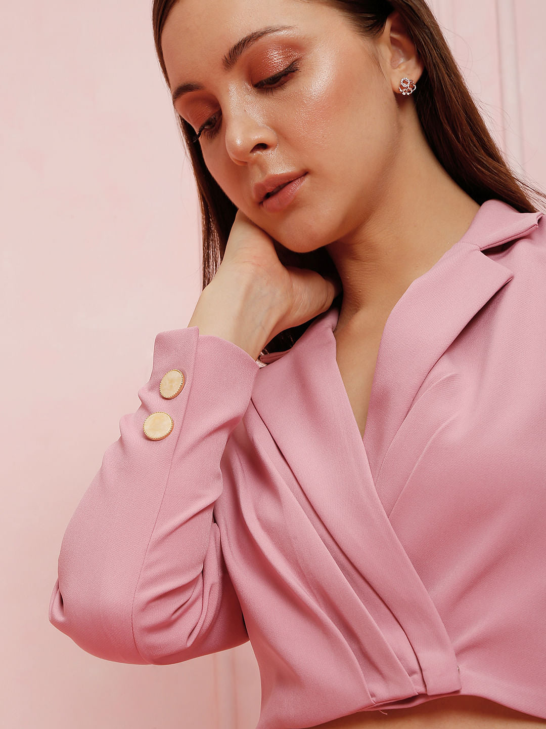 Marquee Pink Cropped Co-Ord Blazer