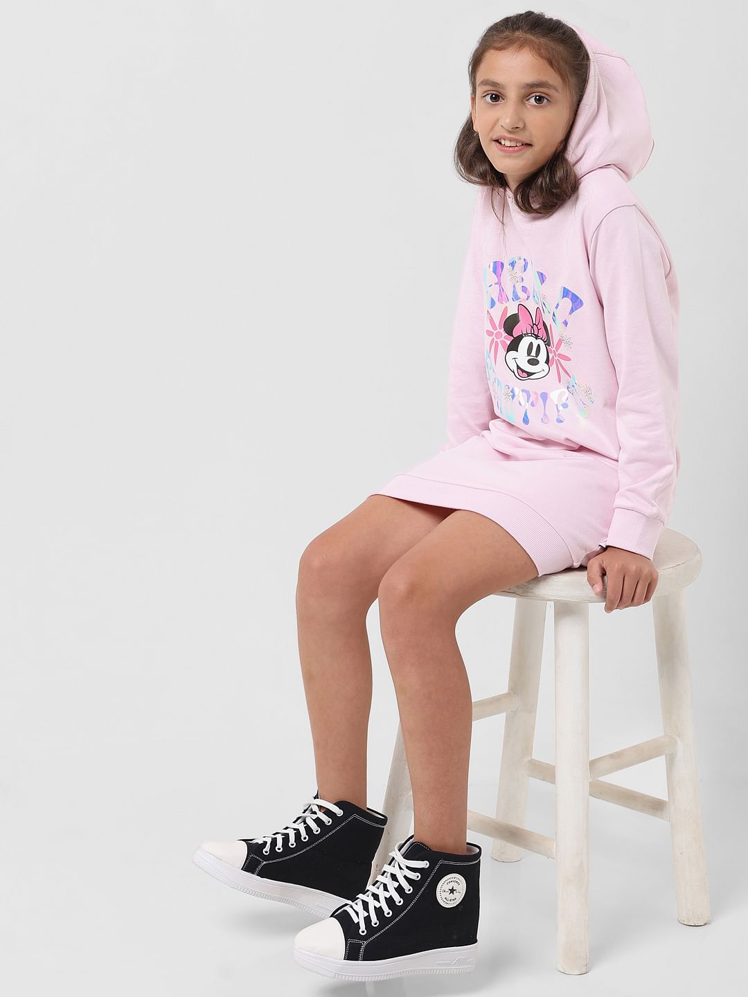 Girl X Disney Pink Hooded Sweatshirt Dress