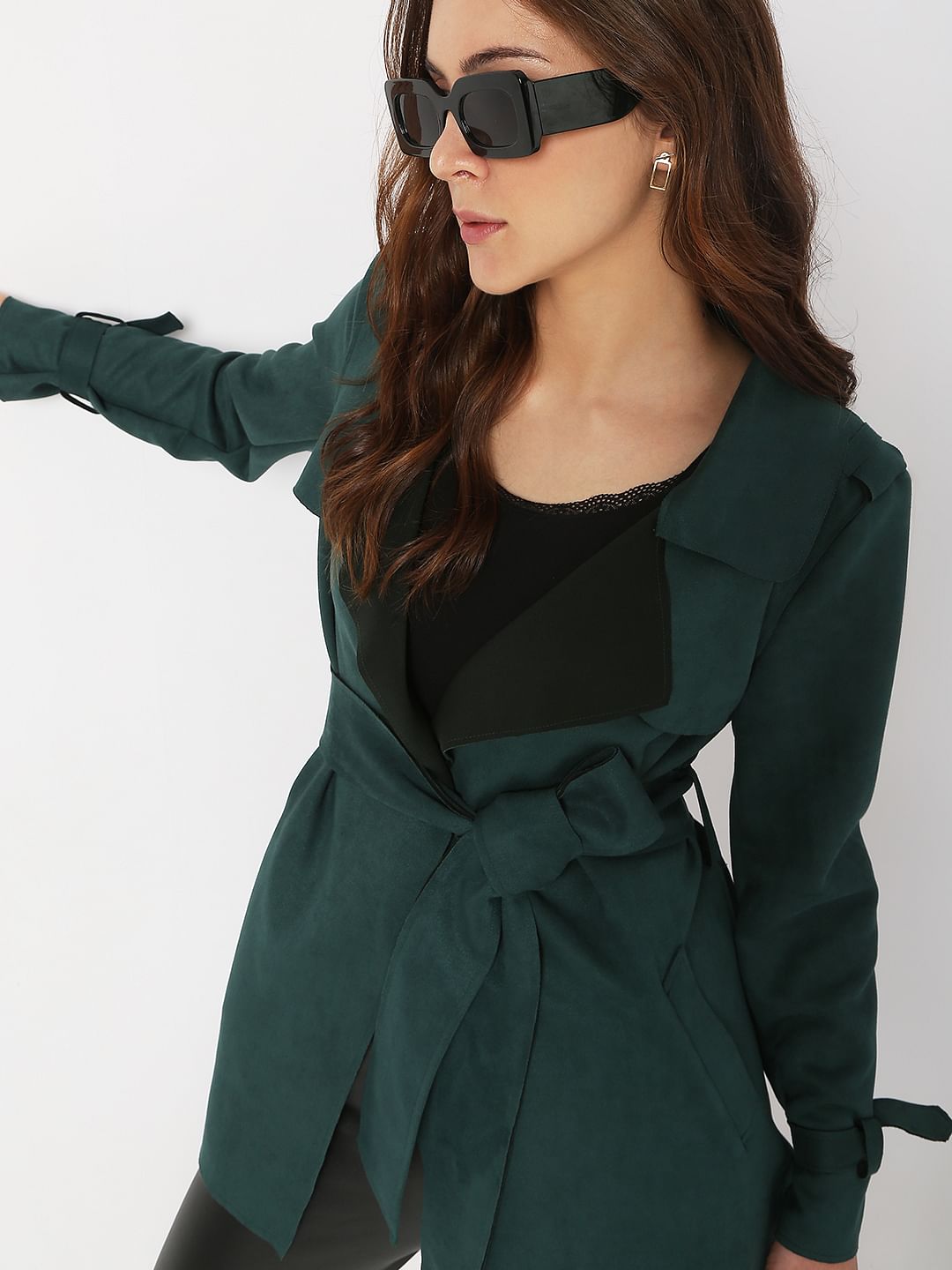 Dark Green Suede Coat