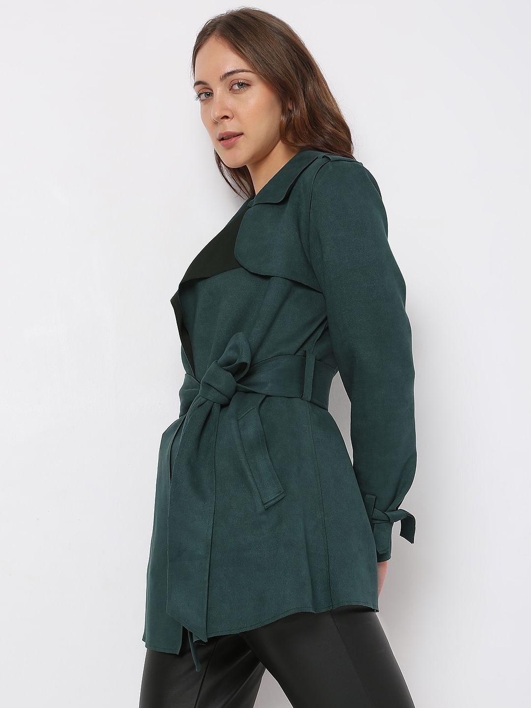 Dark Green Suede Coat