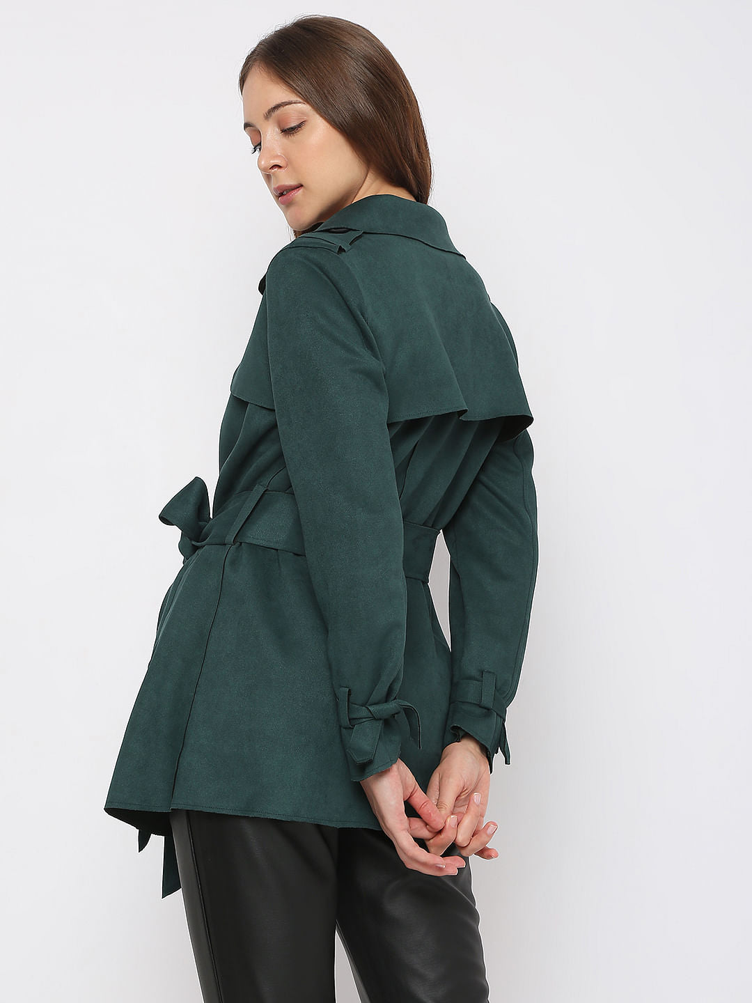 Dark Green Suede Coat