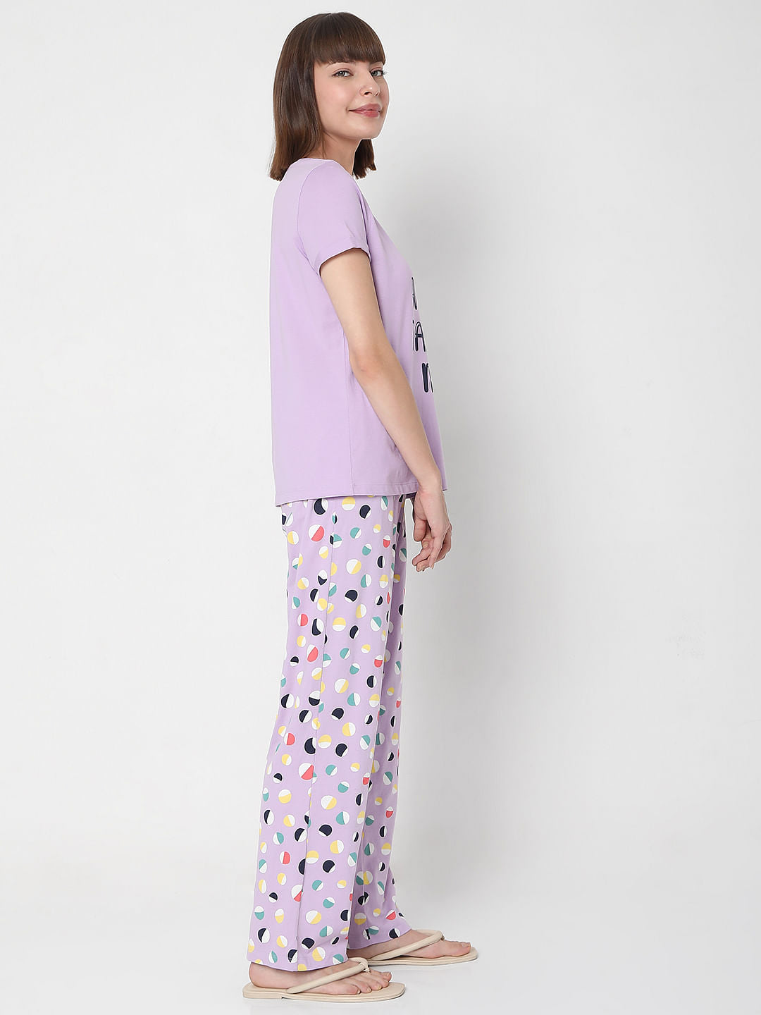 Purple T-Shirt & Pyjama Night Suit Set