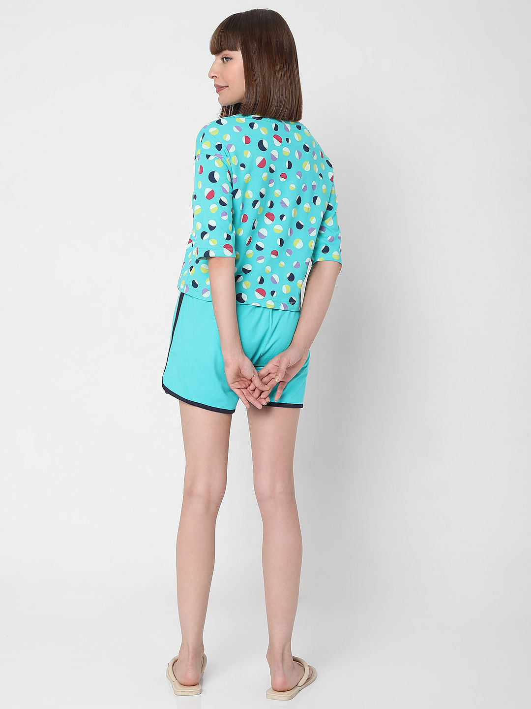 Blue T-Shirt & Shorts Night Suit Set