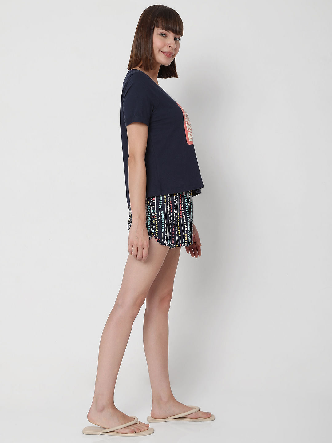 Dark Blue T-Shirt & Shorts Night Suit Set