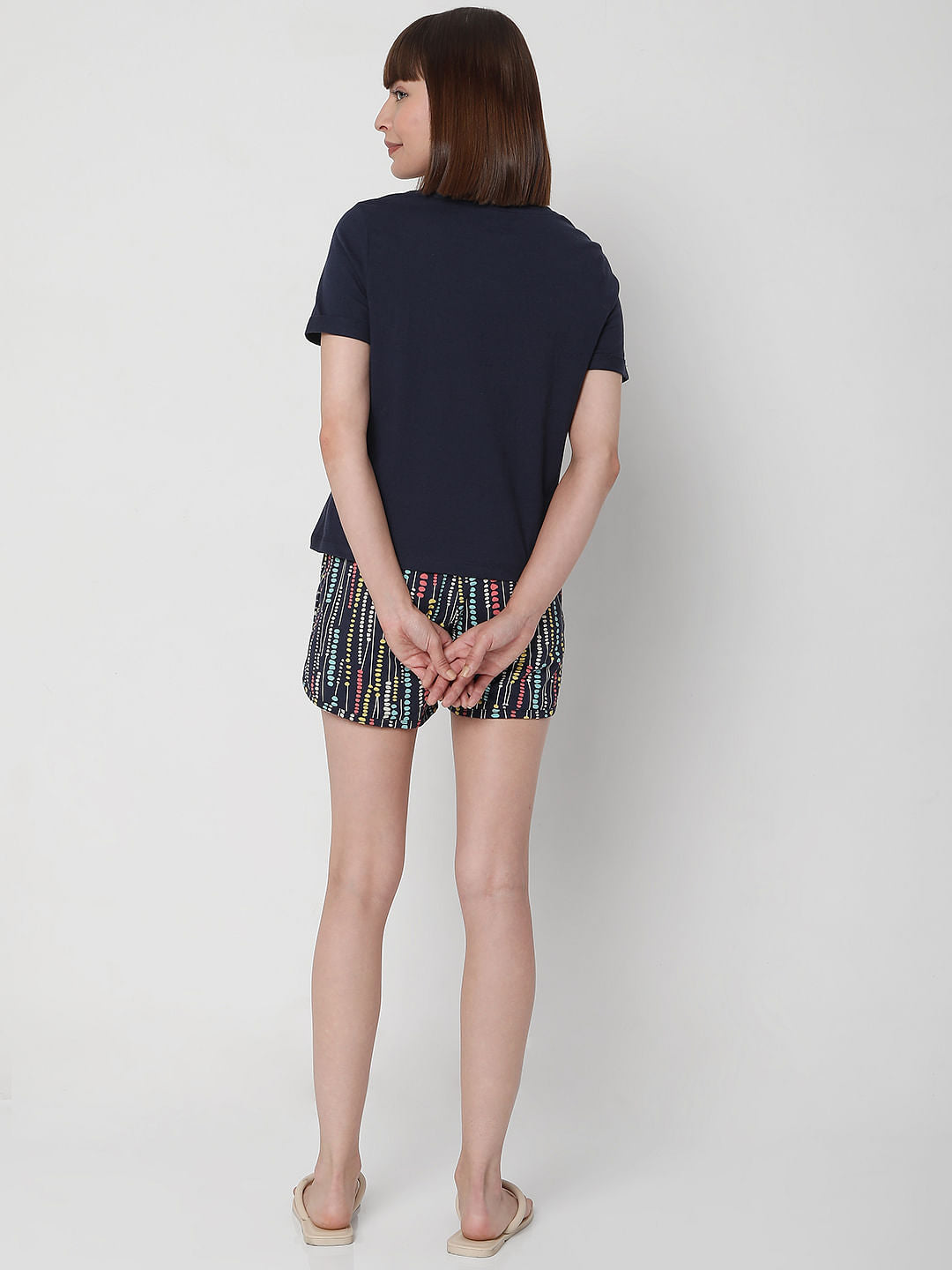 Dark Blue T-Shirt & Shorts Night Suit Set