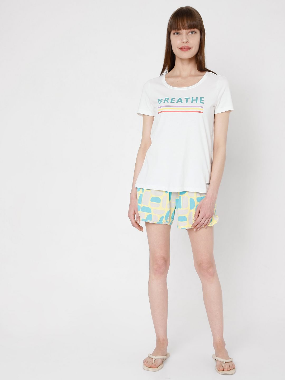 White T-Shirt & Shorts Set