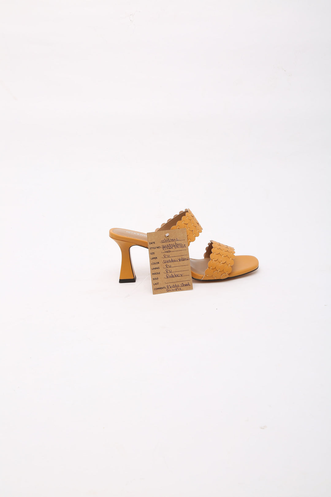 Golden Yellow Twin-Strap Heels