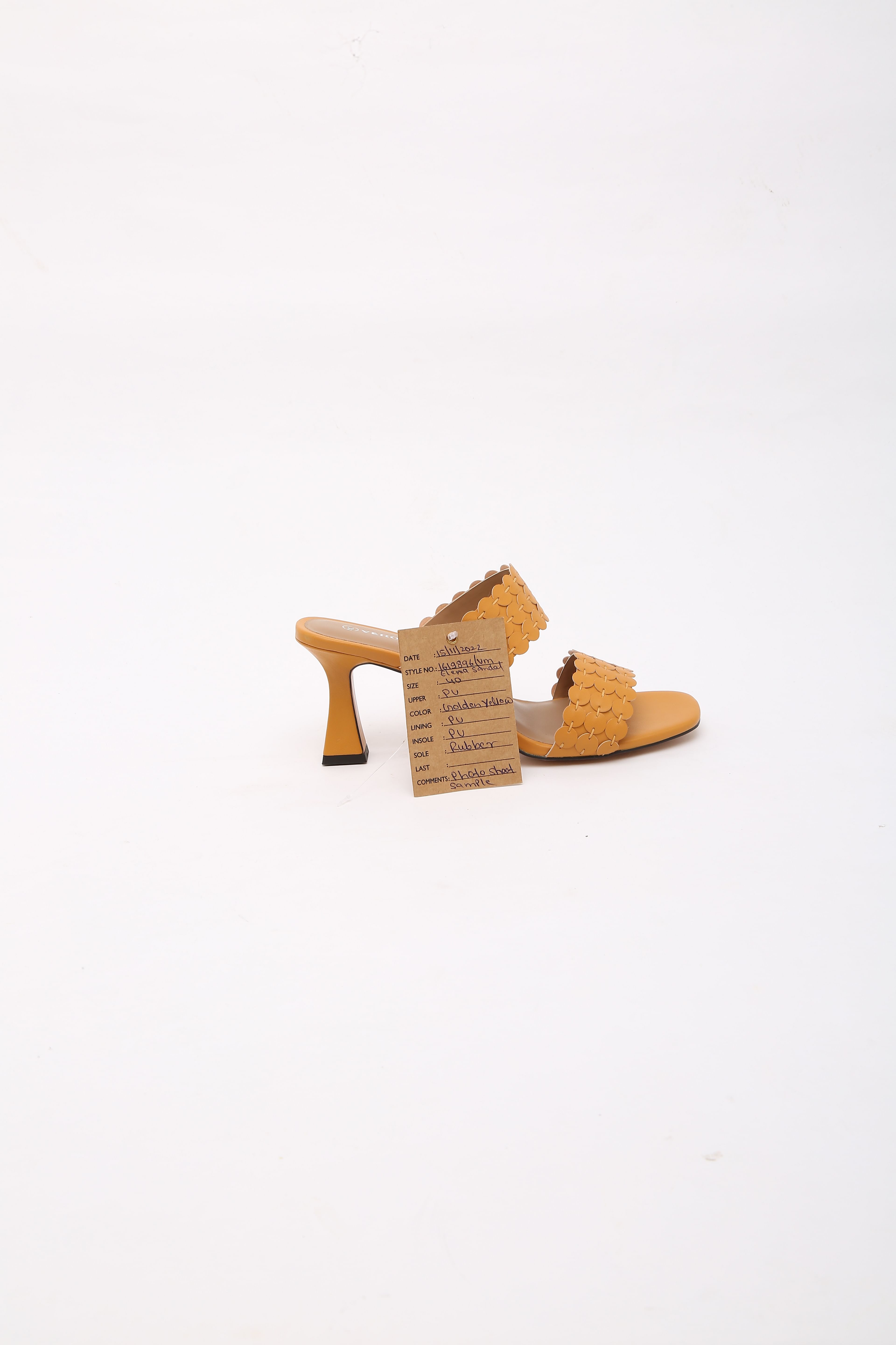 Golden Yellow Twin-Strap Heels