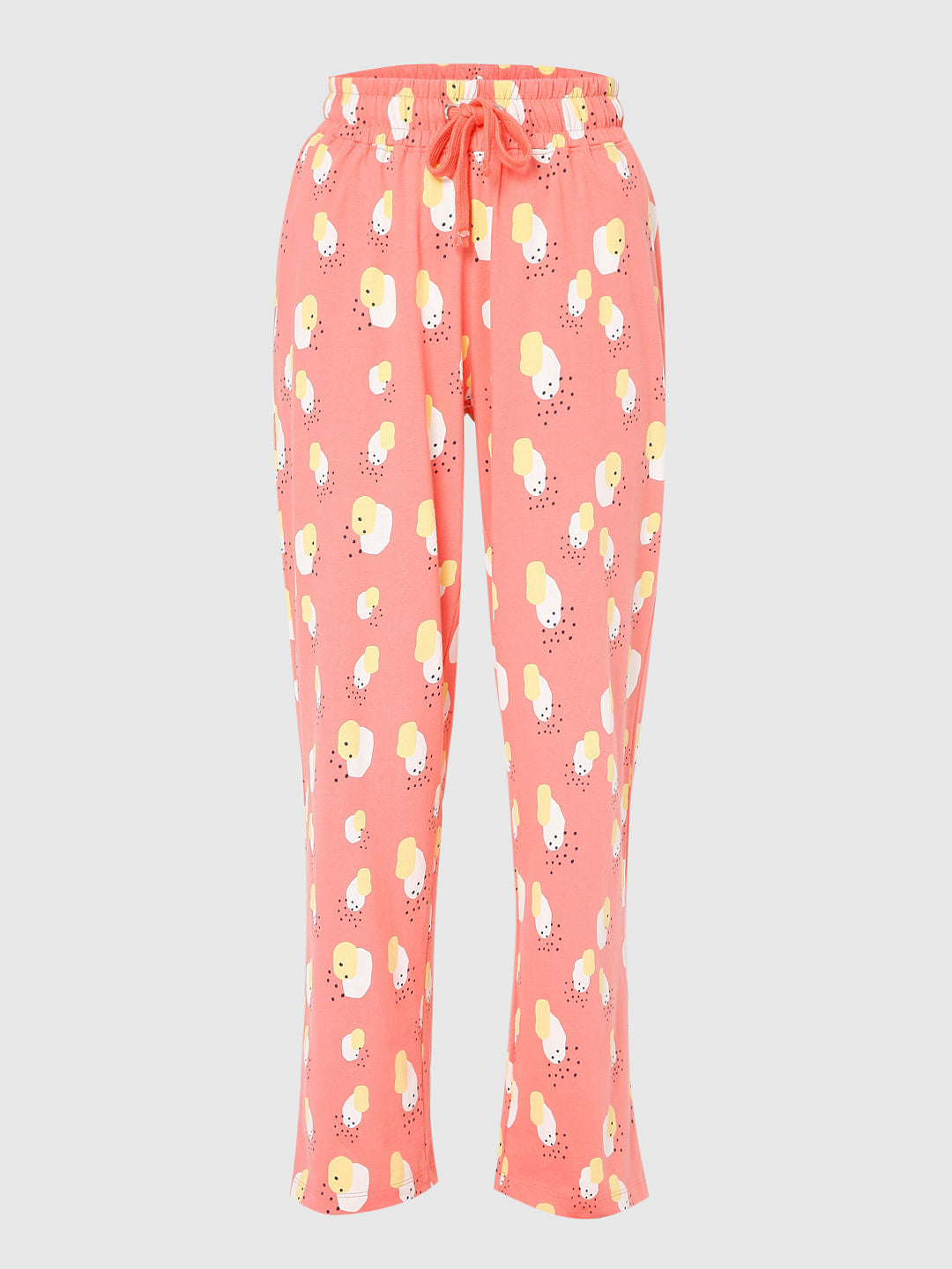 White & Coral T-Shirt & Pyjama Set