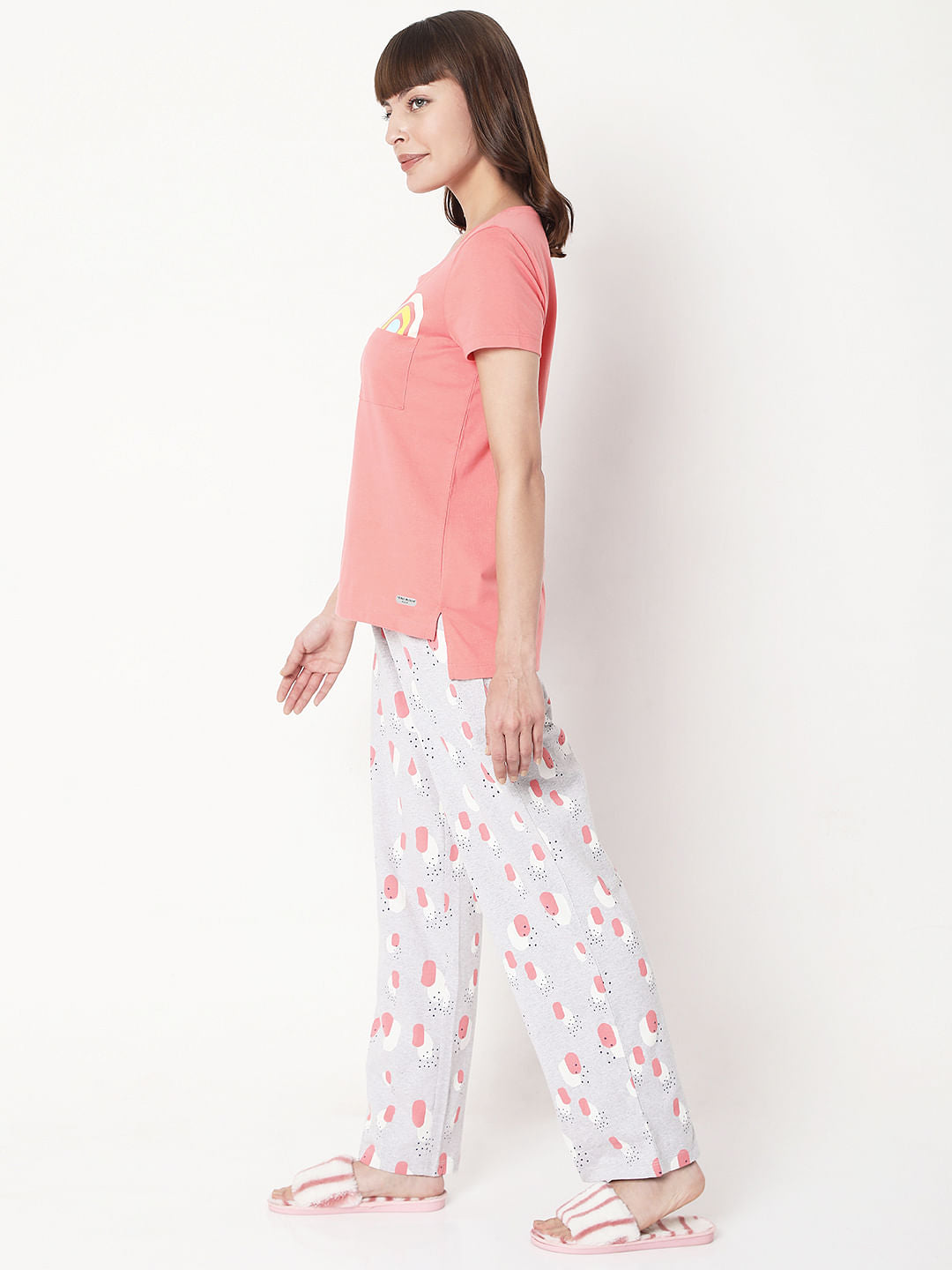 Pink T-Shirt & Pyjama Night Suit Set