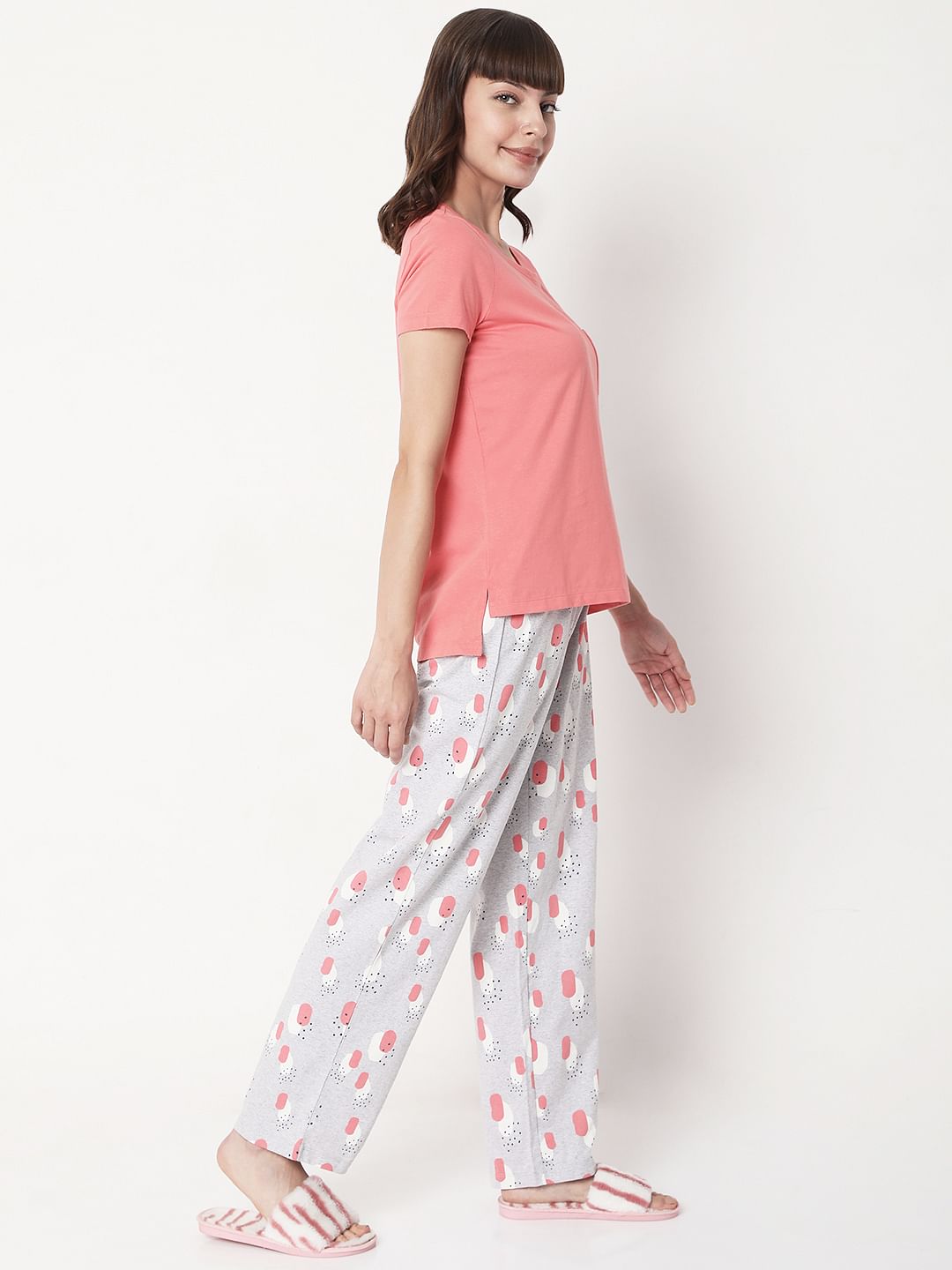 Pink T-Shirt & Pyjama Night Suit Set
