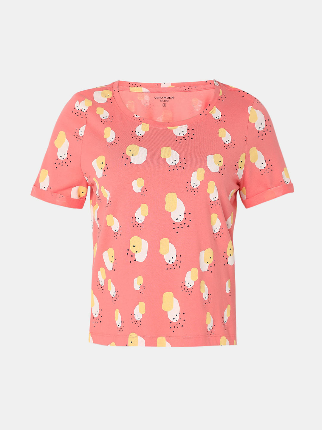 Pink Printed T-Shirt & Shorts Night Suit Set