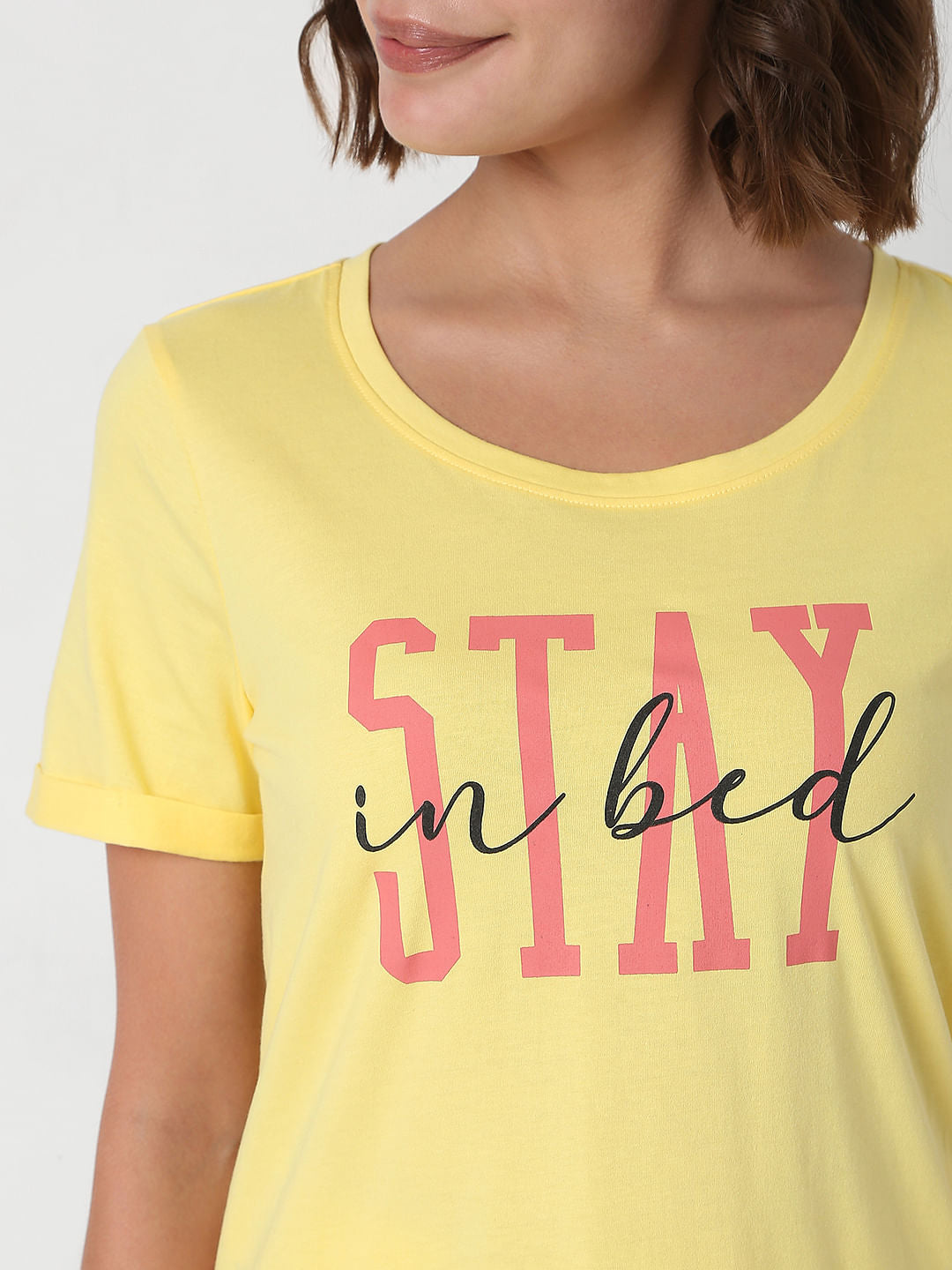 Yellow T-Shirt & Pyjama Night Suit Set