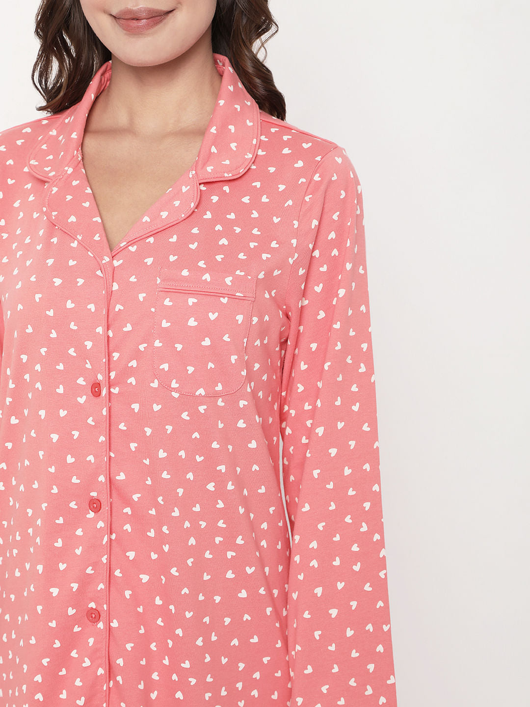 Pink Printed Night Dress