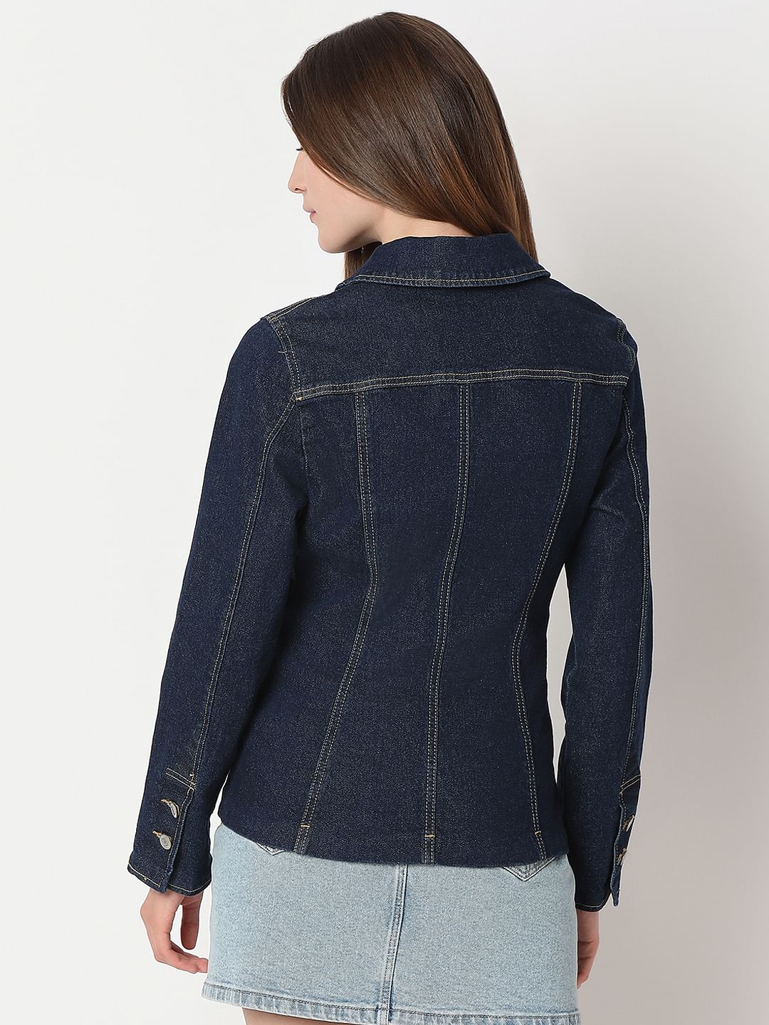 Dark Blue Panel Denim Shirt
