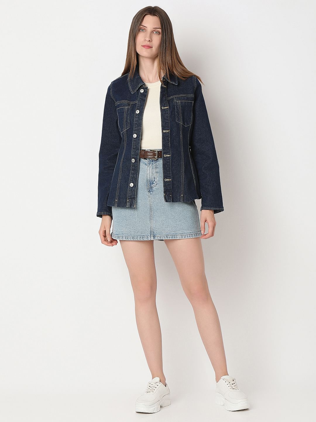 Dark Blue Panel Denim Shirt