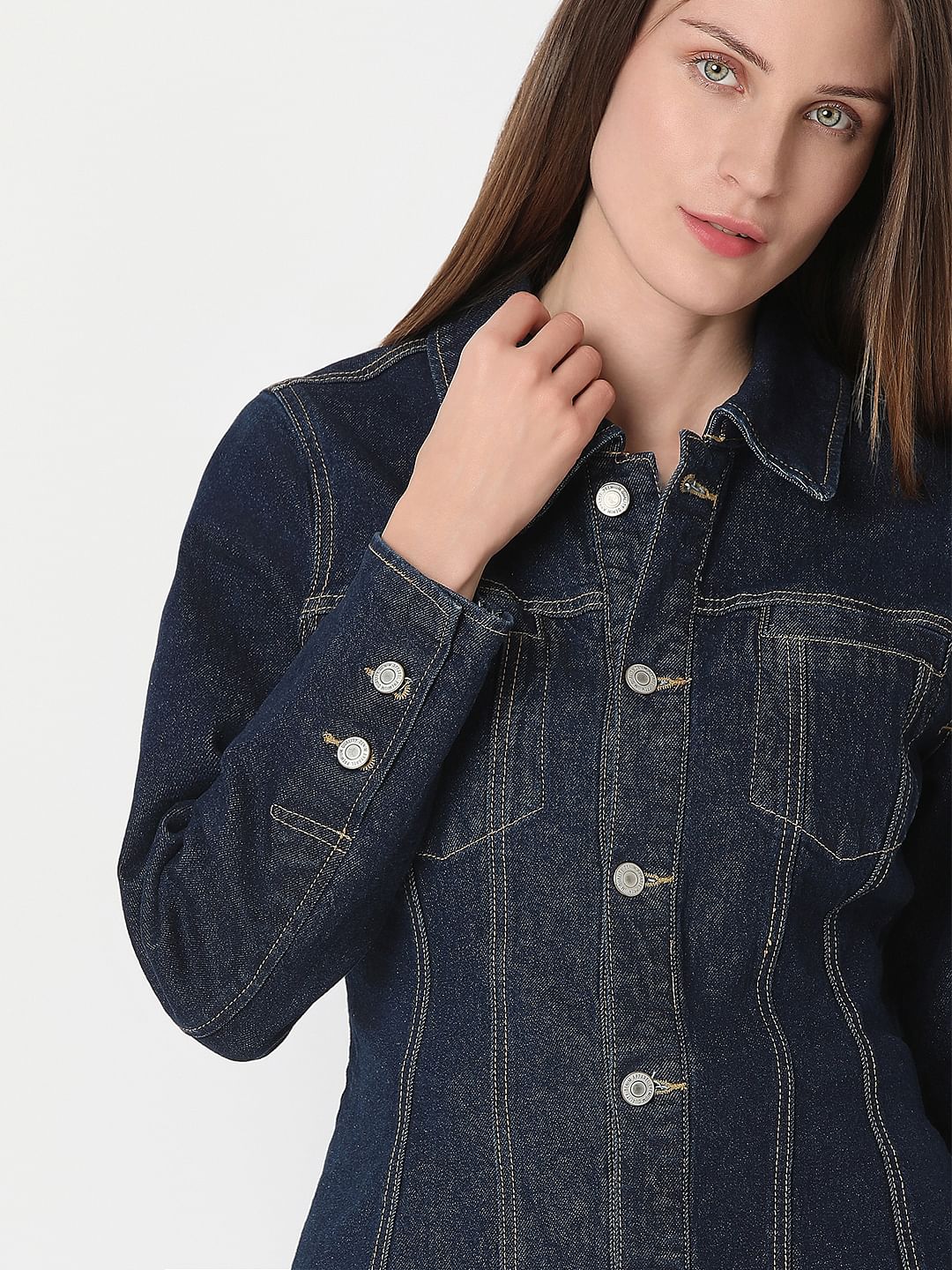 Dark Blue Panel Denim Shirt