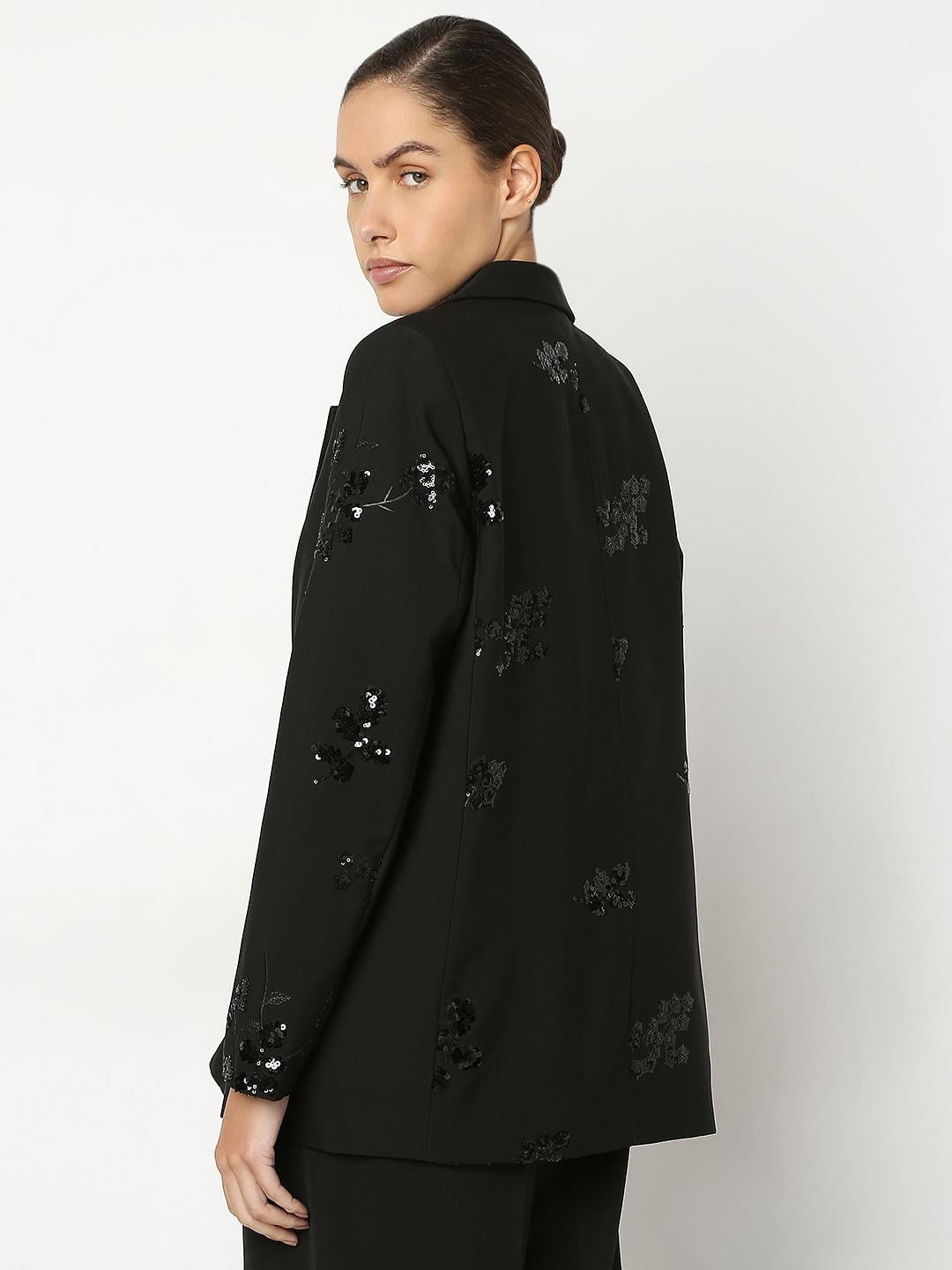 Black Squiens Embellished Blazer