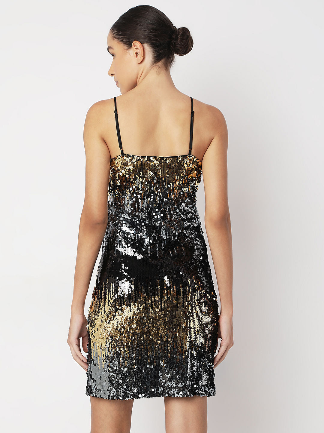 Black Ombre Sequined Dress