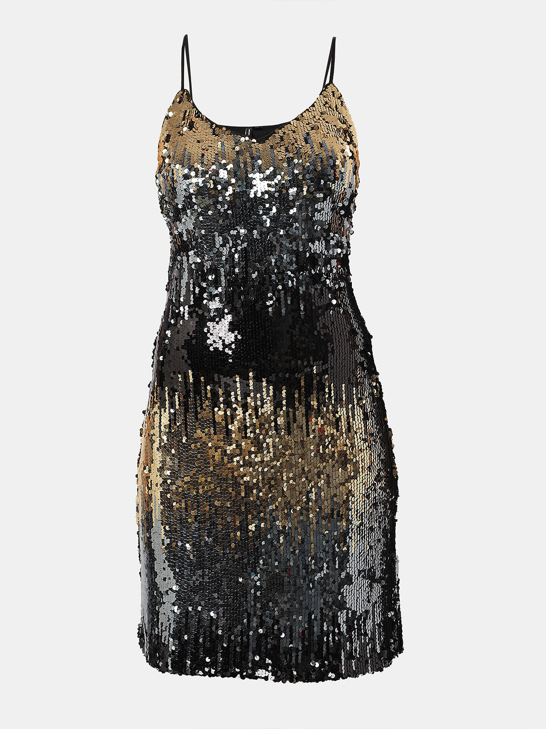 Black Ombre Sequined Dress