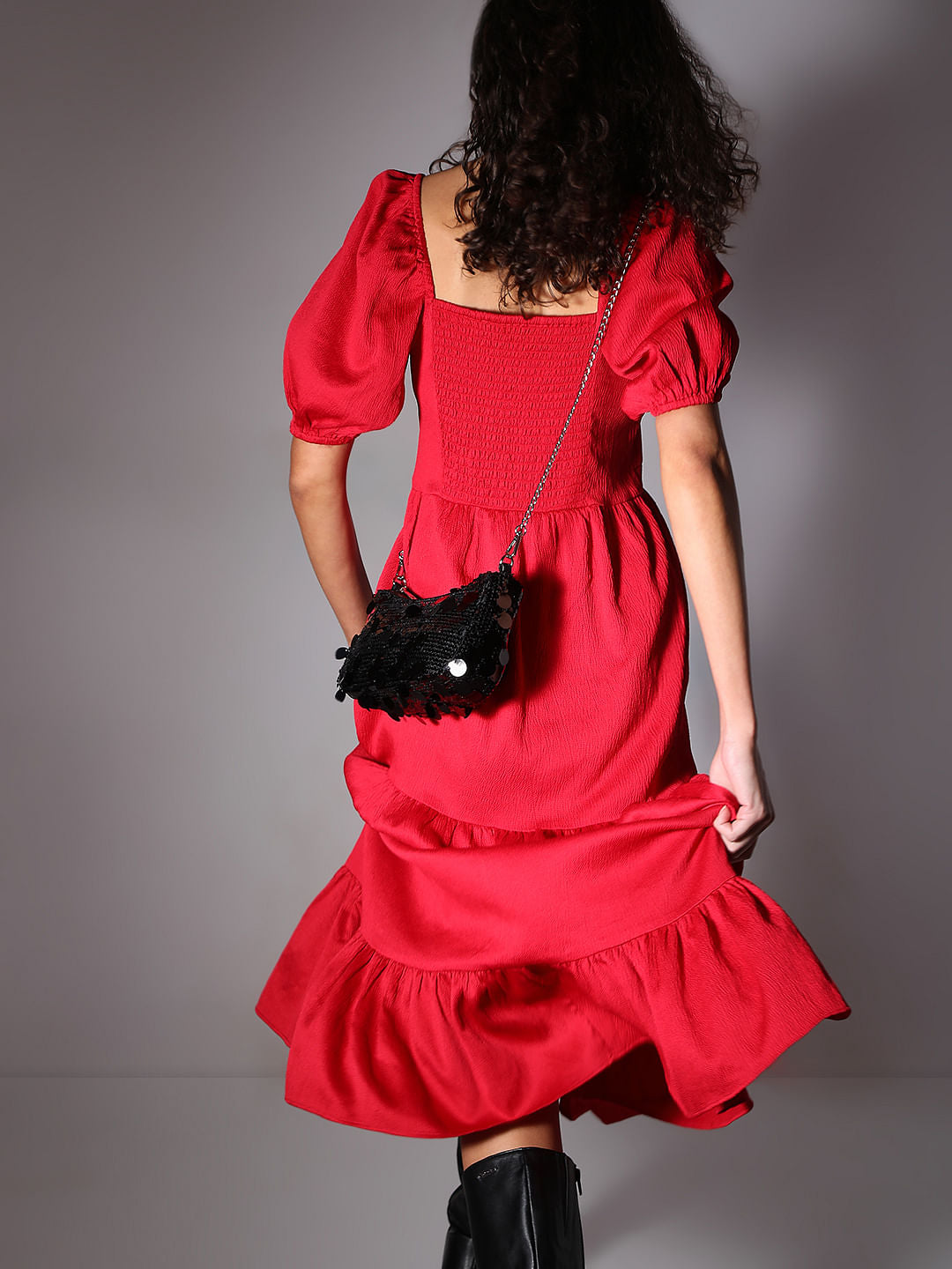 Black Sequin Crossbody Bag