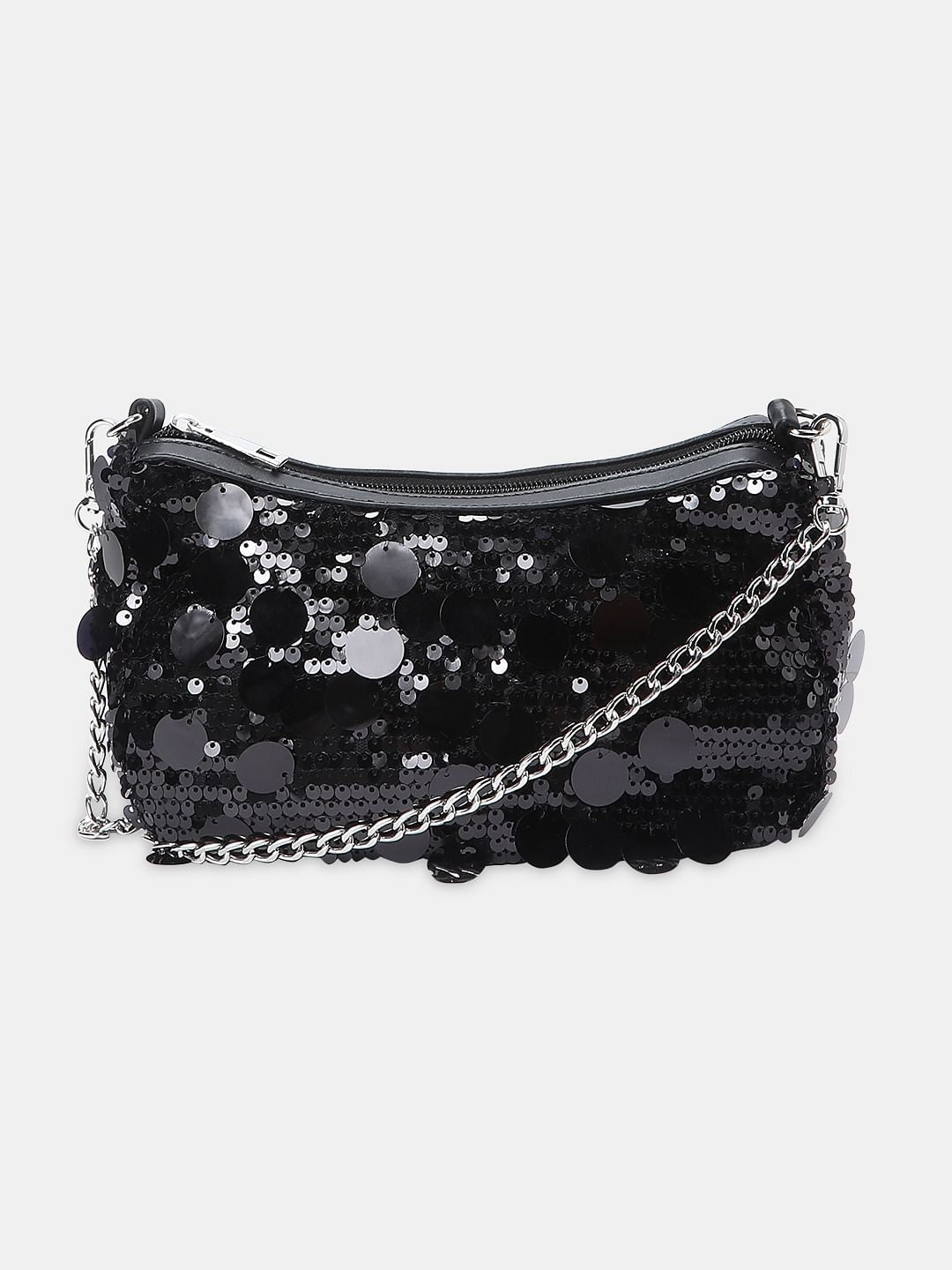 Black Sequin Crossbody Bag