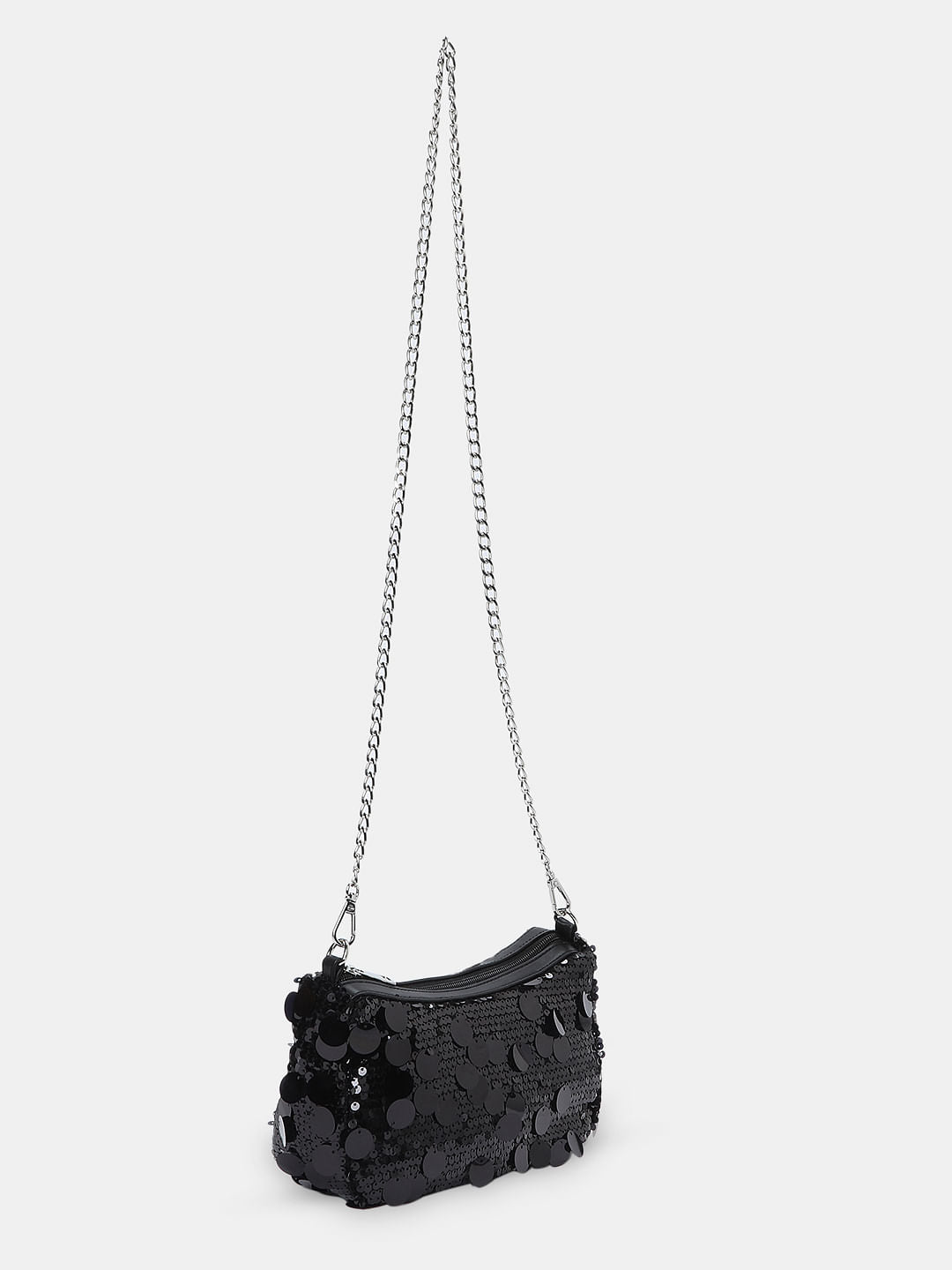 Black Sequin Crossbody Bag