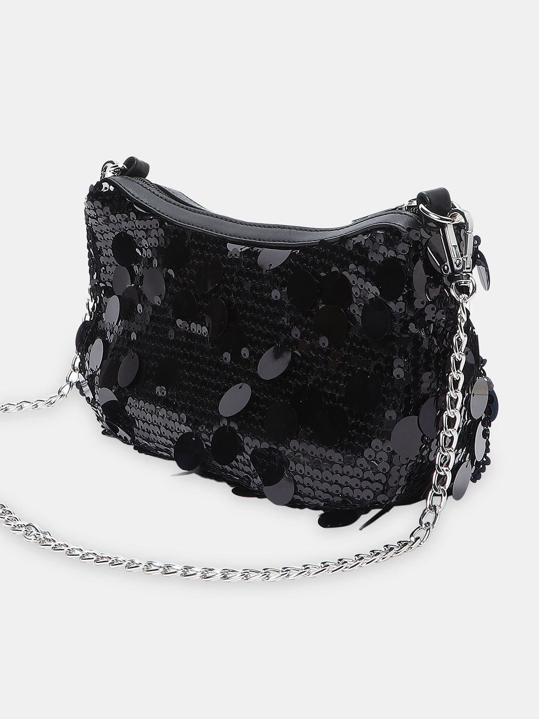 Black Sequin Crossbody Bag