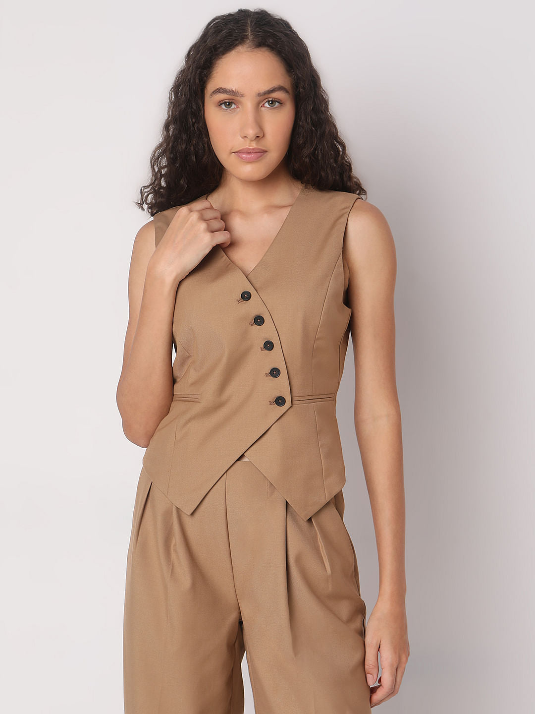 Brown Co-Ord Set Waistcoat
