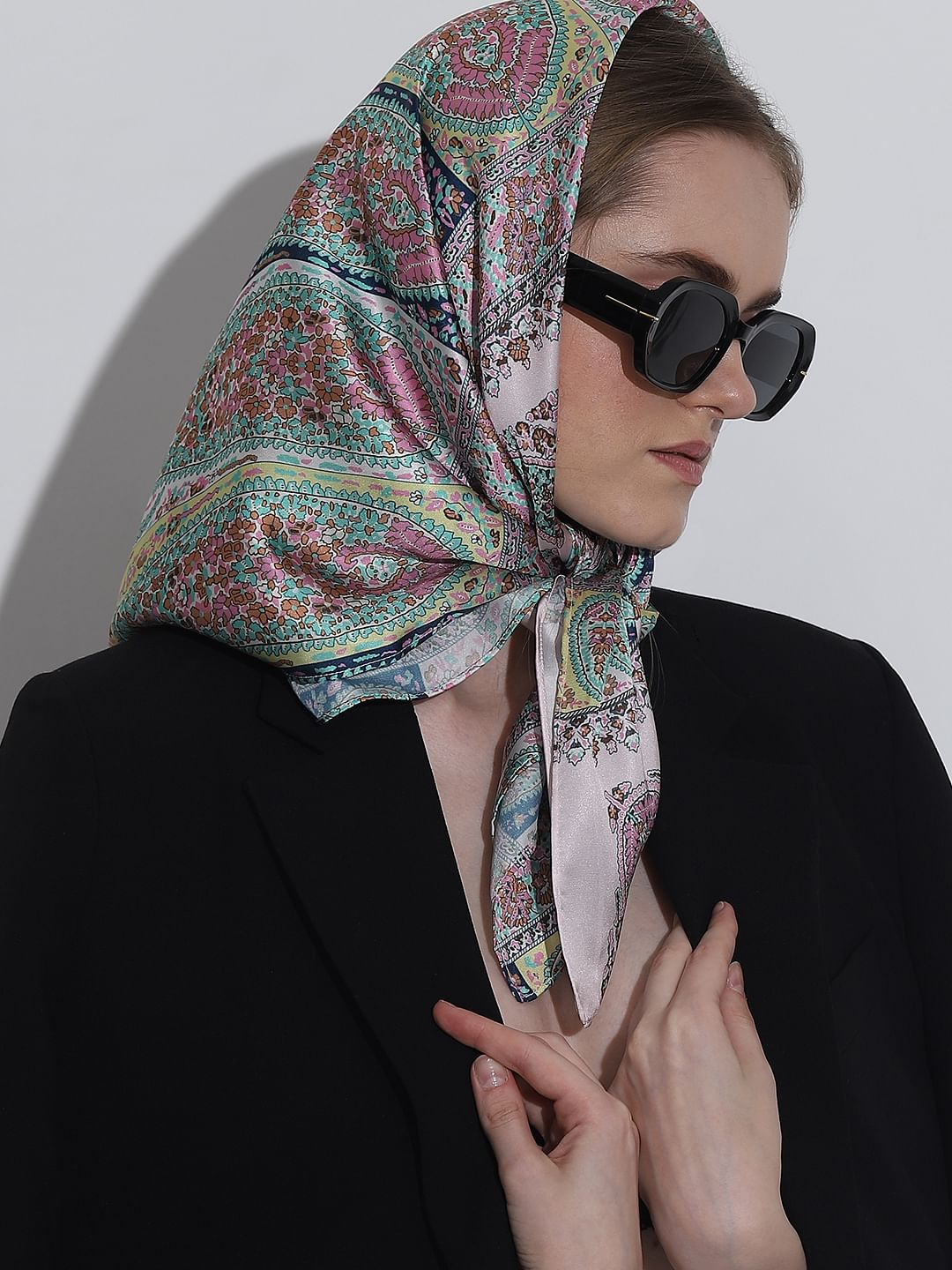 Light Pink Paisley Print Scarf