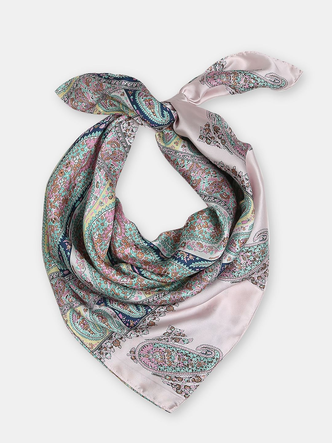 Light Pink Paisley Print Scarf