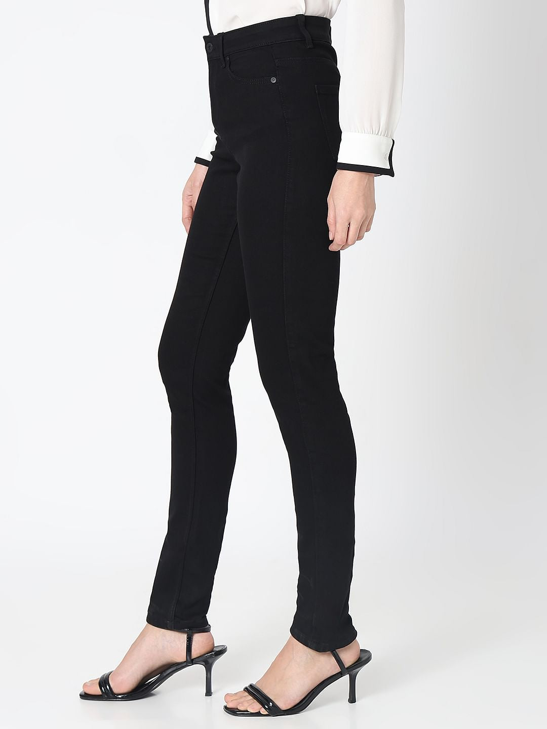 Black Mid Rise Wendy Skinny Fit Jeans
