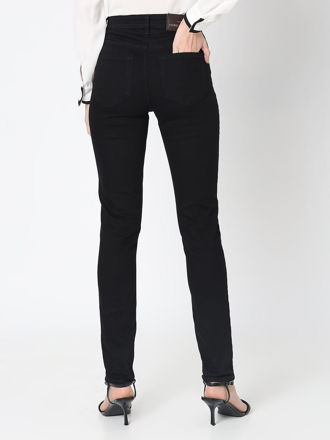 Black Mid Rise Wendy Skinny Fit Jeans