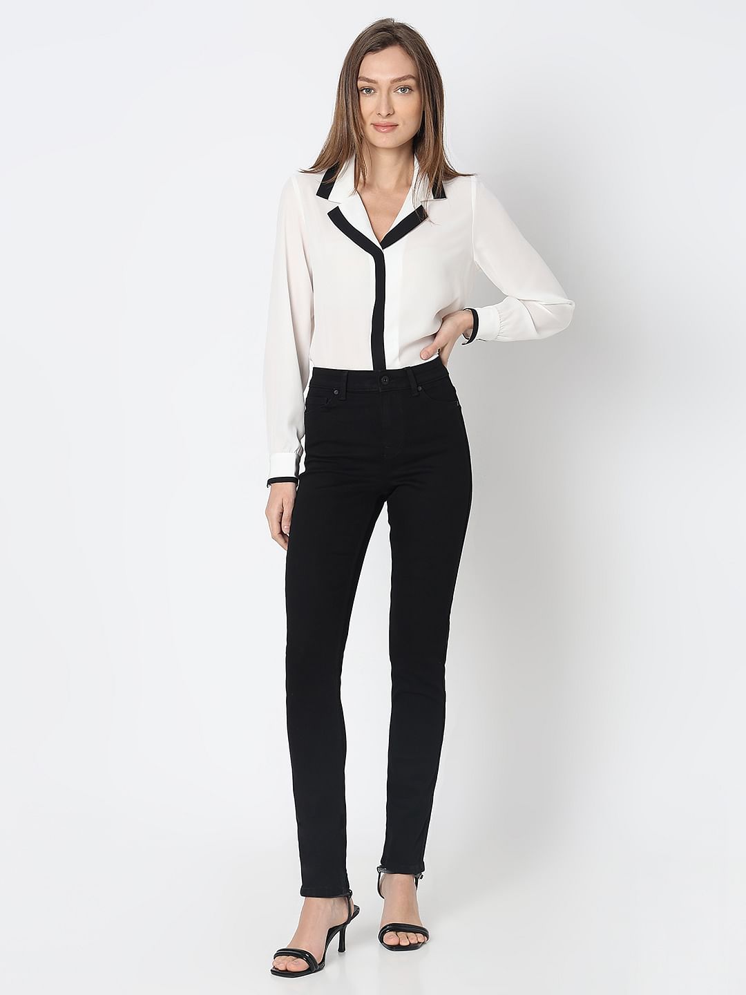 Black Mid Rise Wendy Skinny Fit Jeans