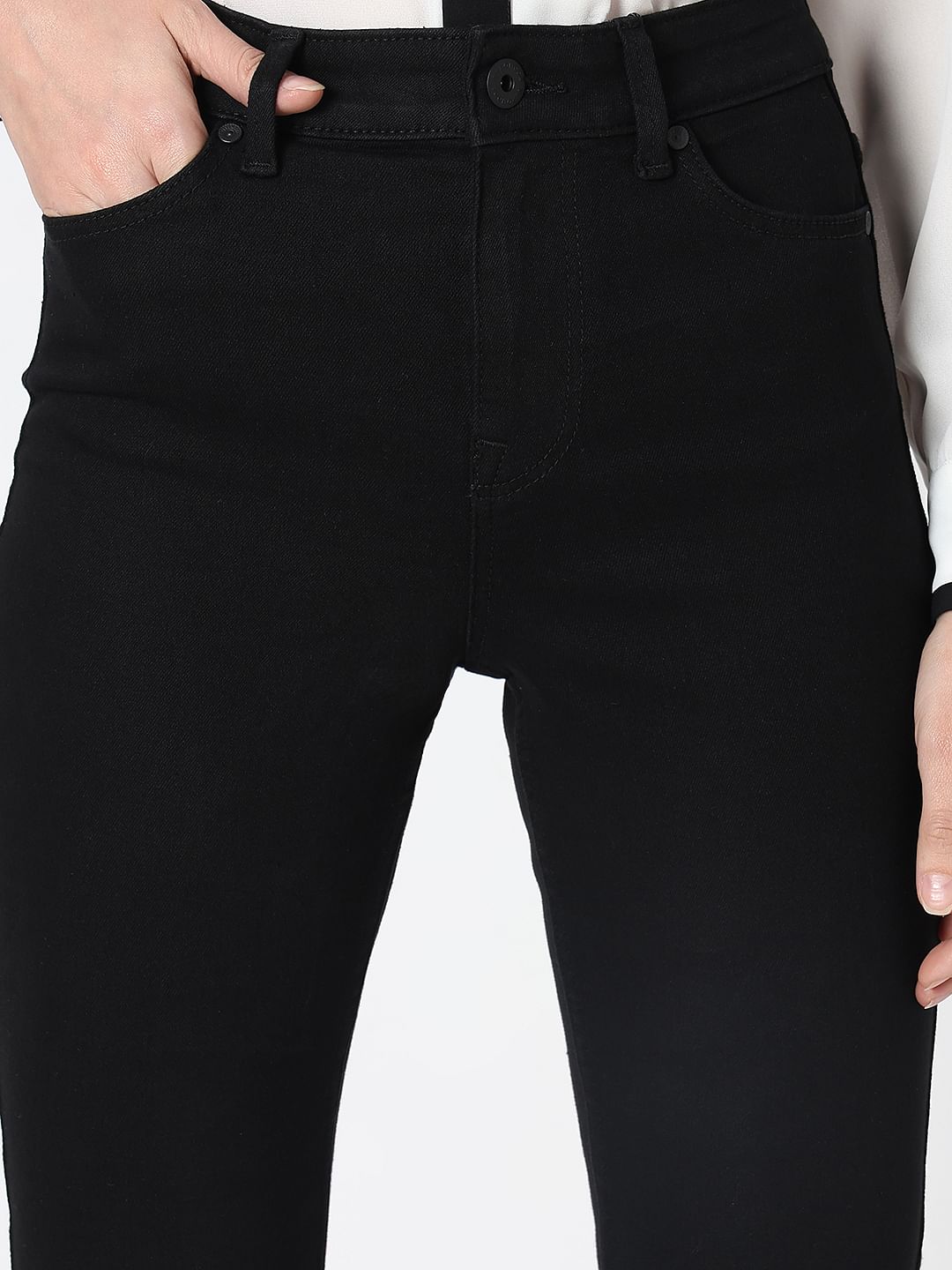 Black Mid Rise Wendy Skinny Fit Jeans