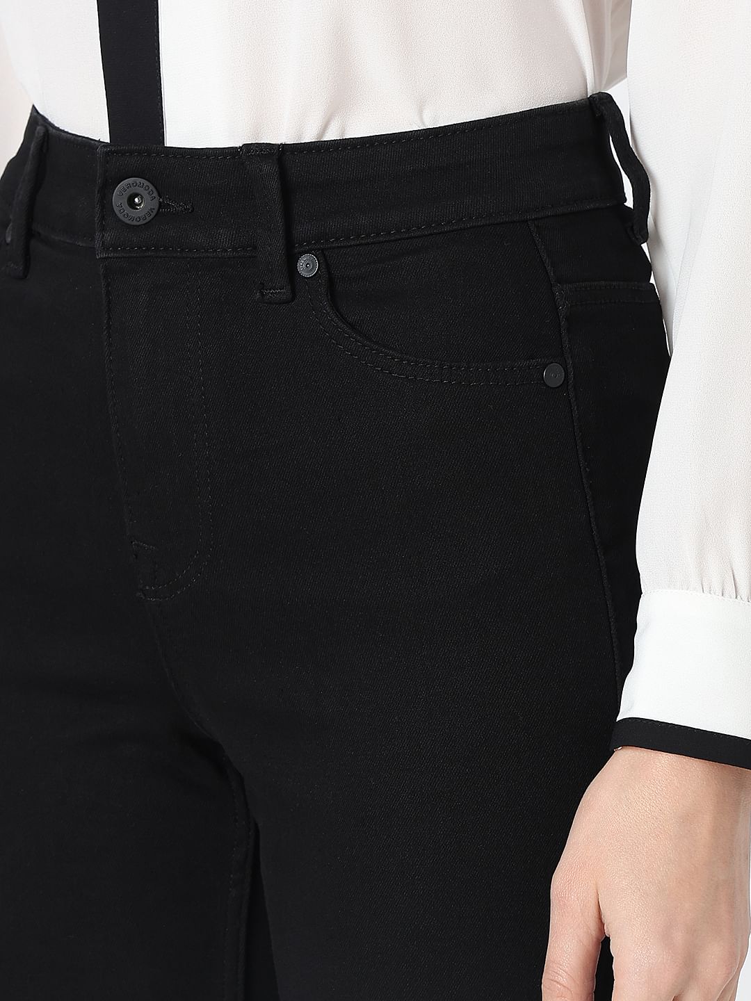 Black Mid Rise Wendy Skinny Fit Jeans